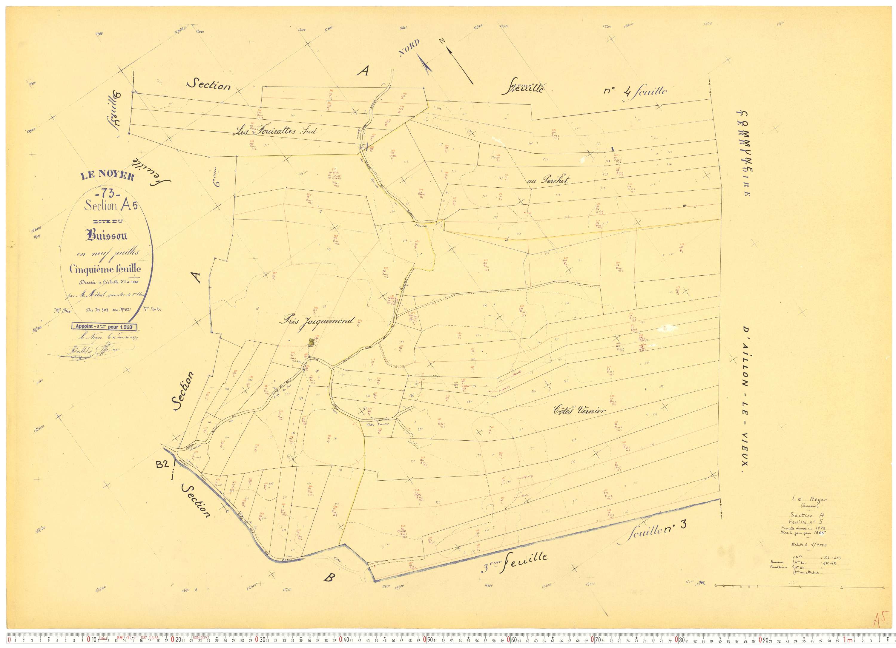 Le Noyer - Cadastre rénové, version de travail (1965).