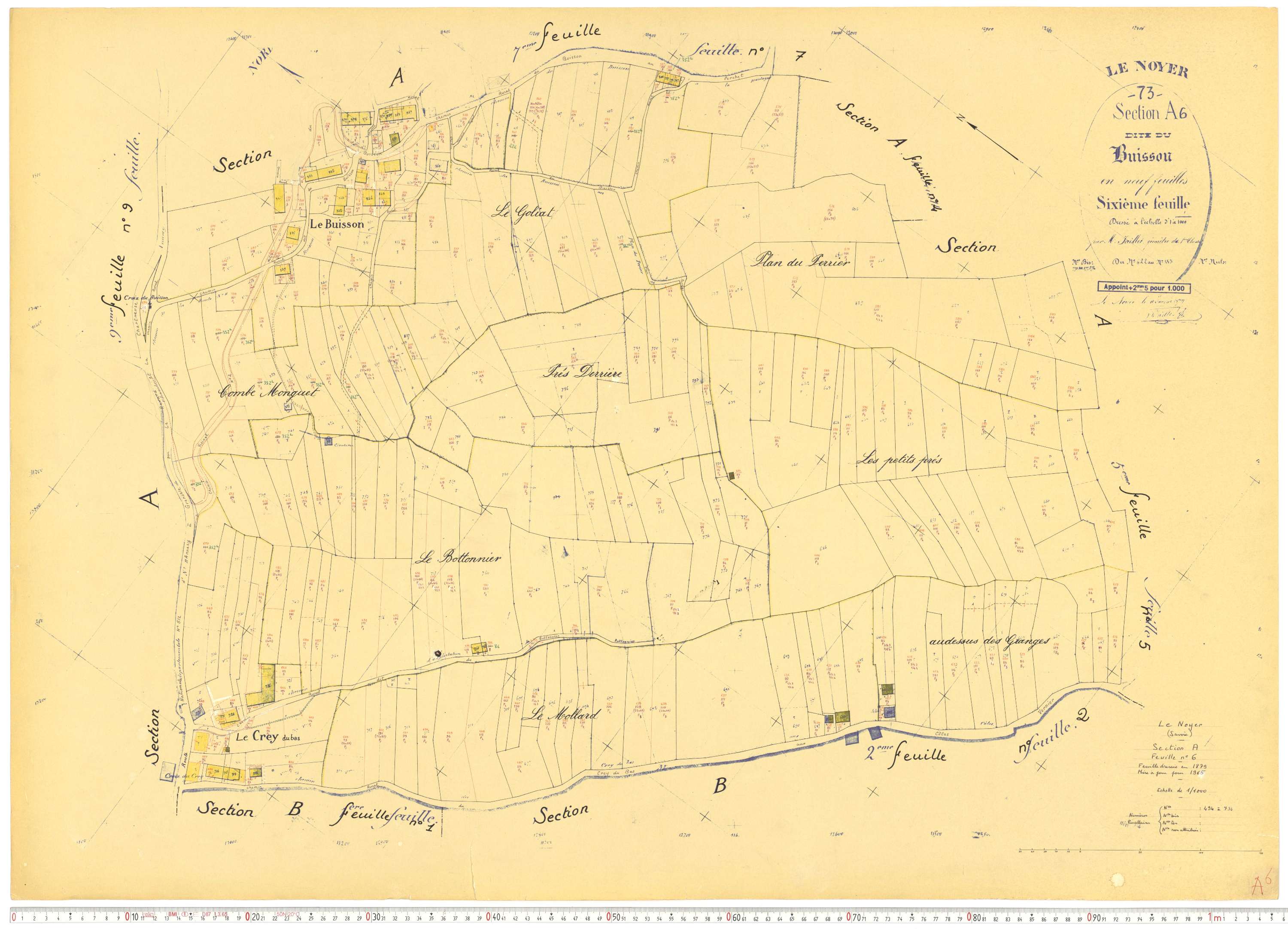 Le Noyer - Cadastre rénové, version de travail (1965).