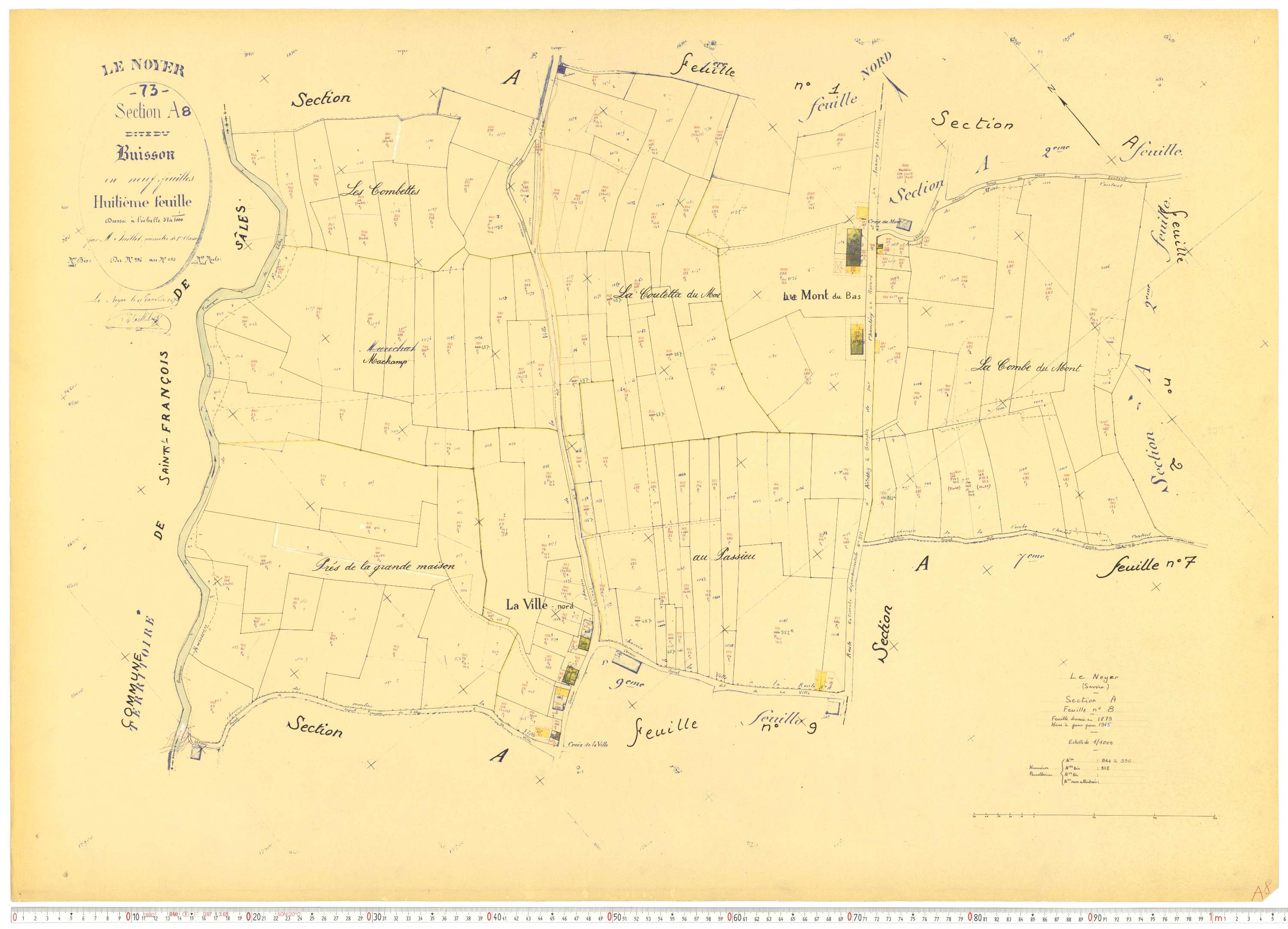 Le Noyer - Cadastre rénové, version de travail (1965).