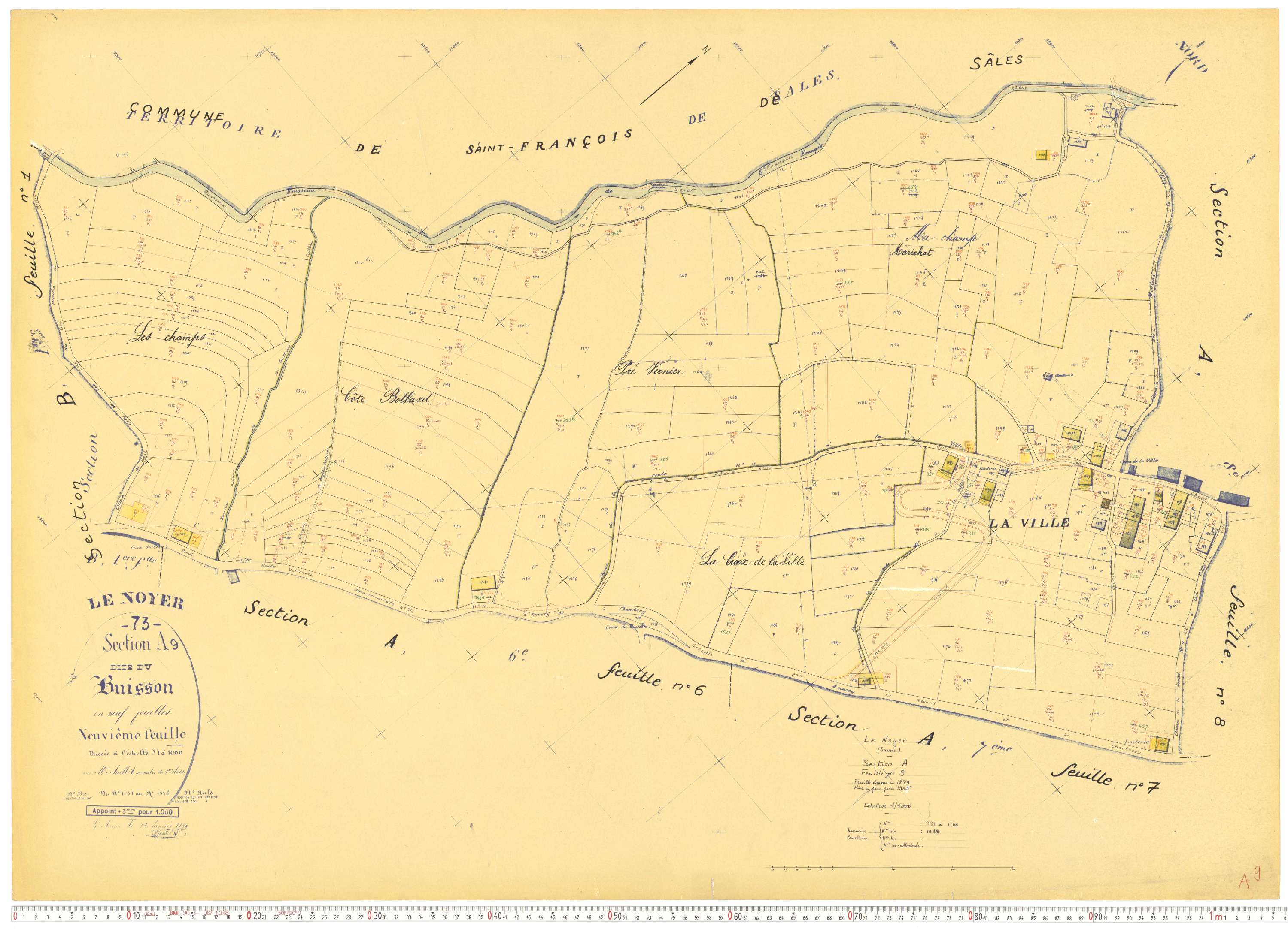 Le Noyer - Cadastre rénové, version de travail (1965).