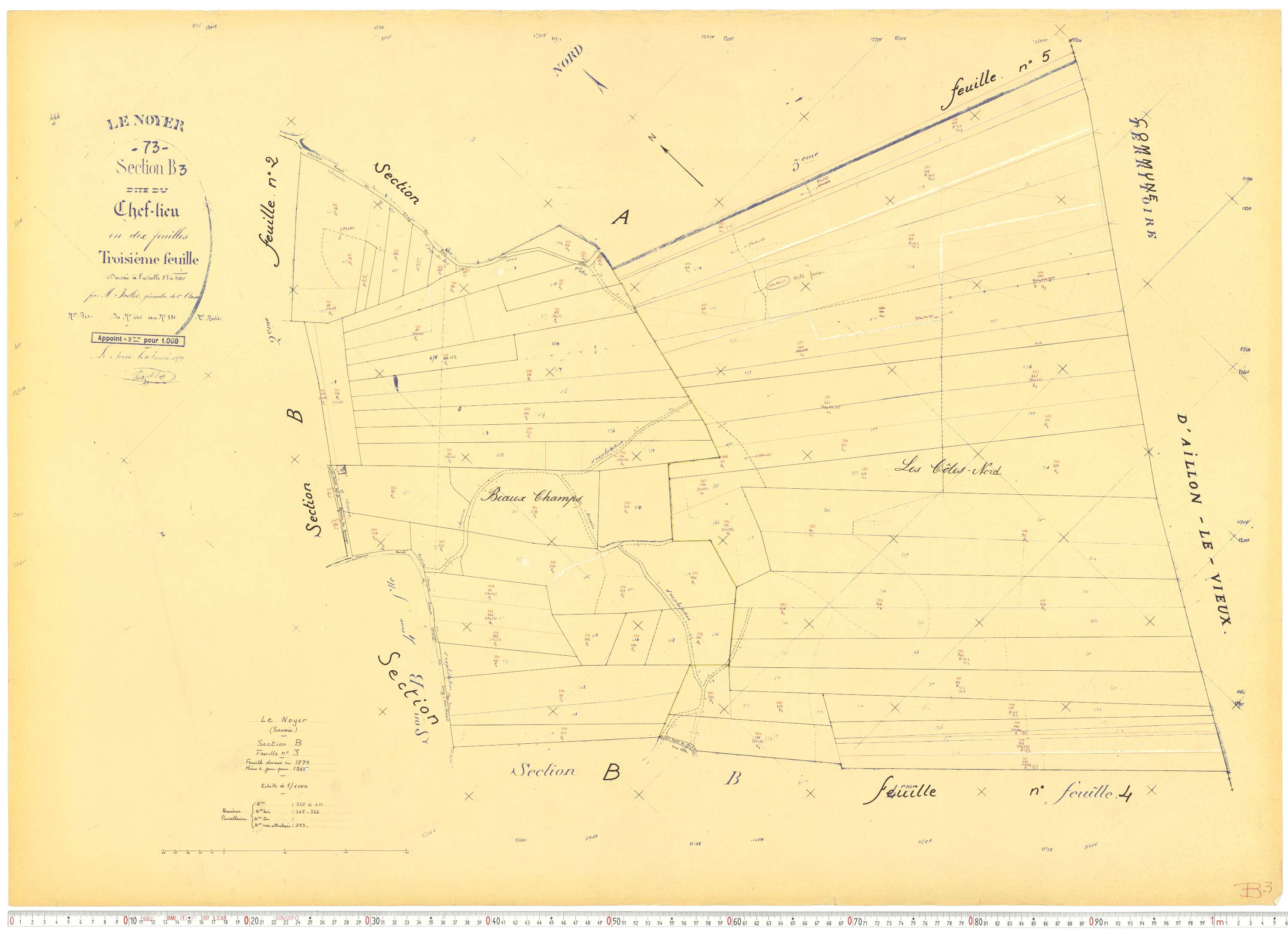 Le Noyer - Cadastre rénové, version de travail (1965).