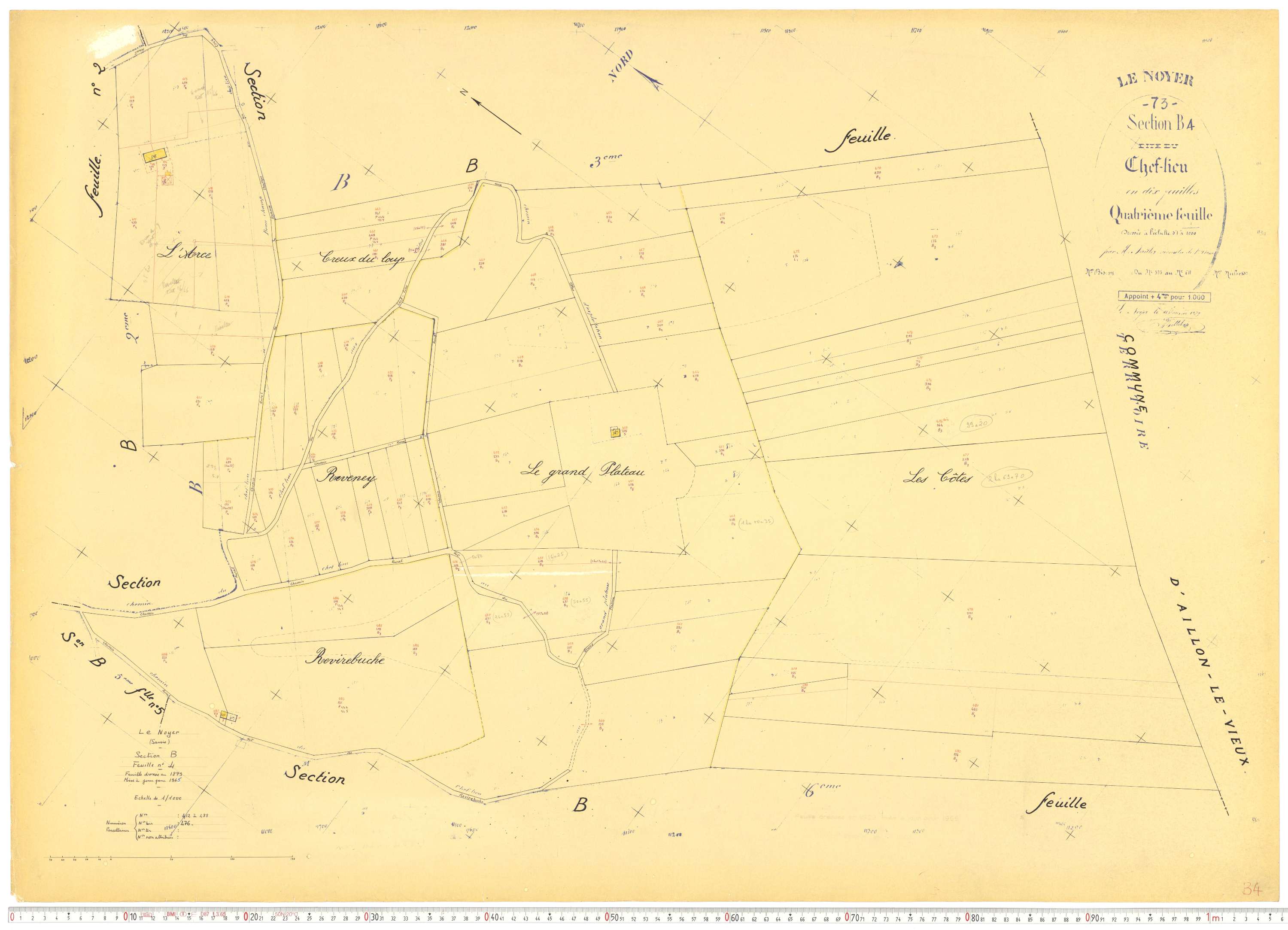 Le Noyer - Cadastre rénové, version de travail (1965).