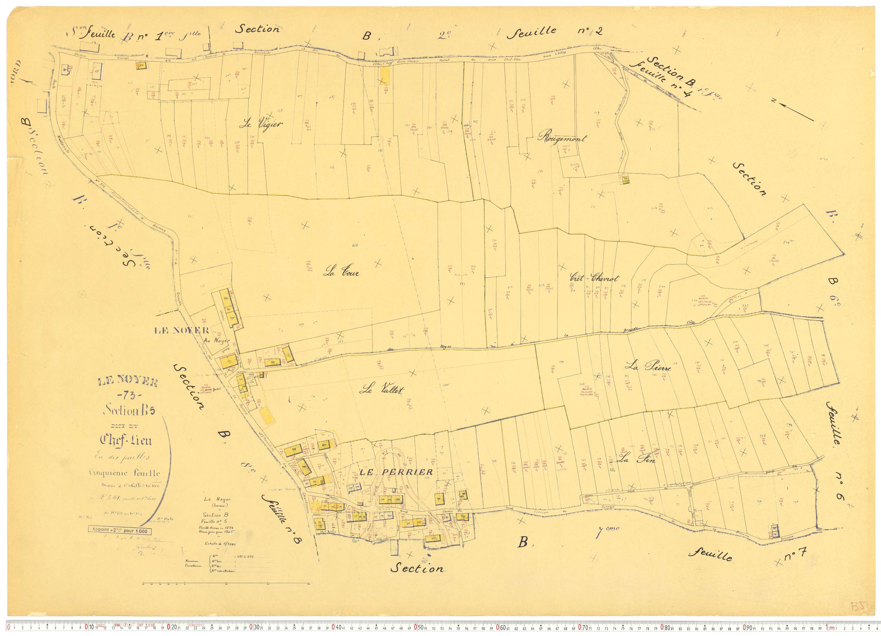 Le Noyer - Cadastre rénové, version de travail (1965).
