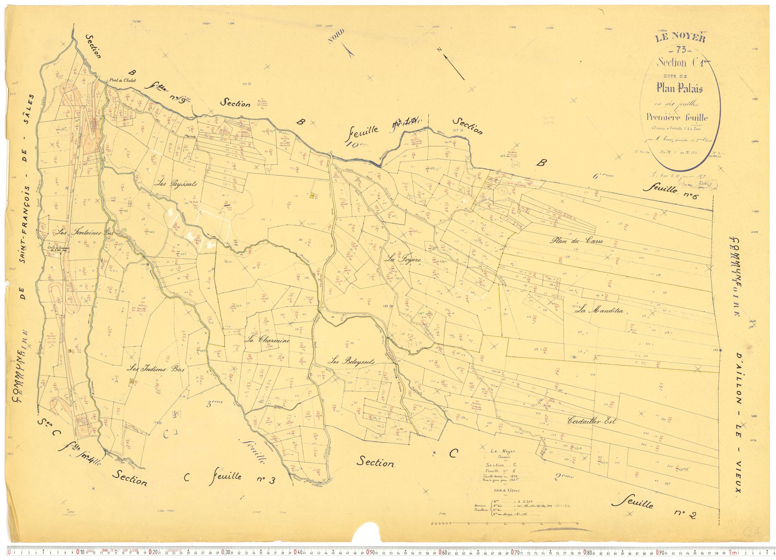 Le Noyer - Cadastre rénové, version de travail (1965).