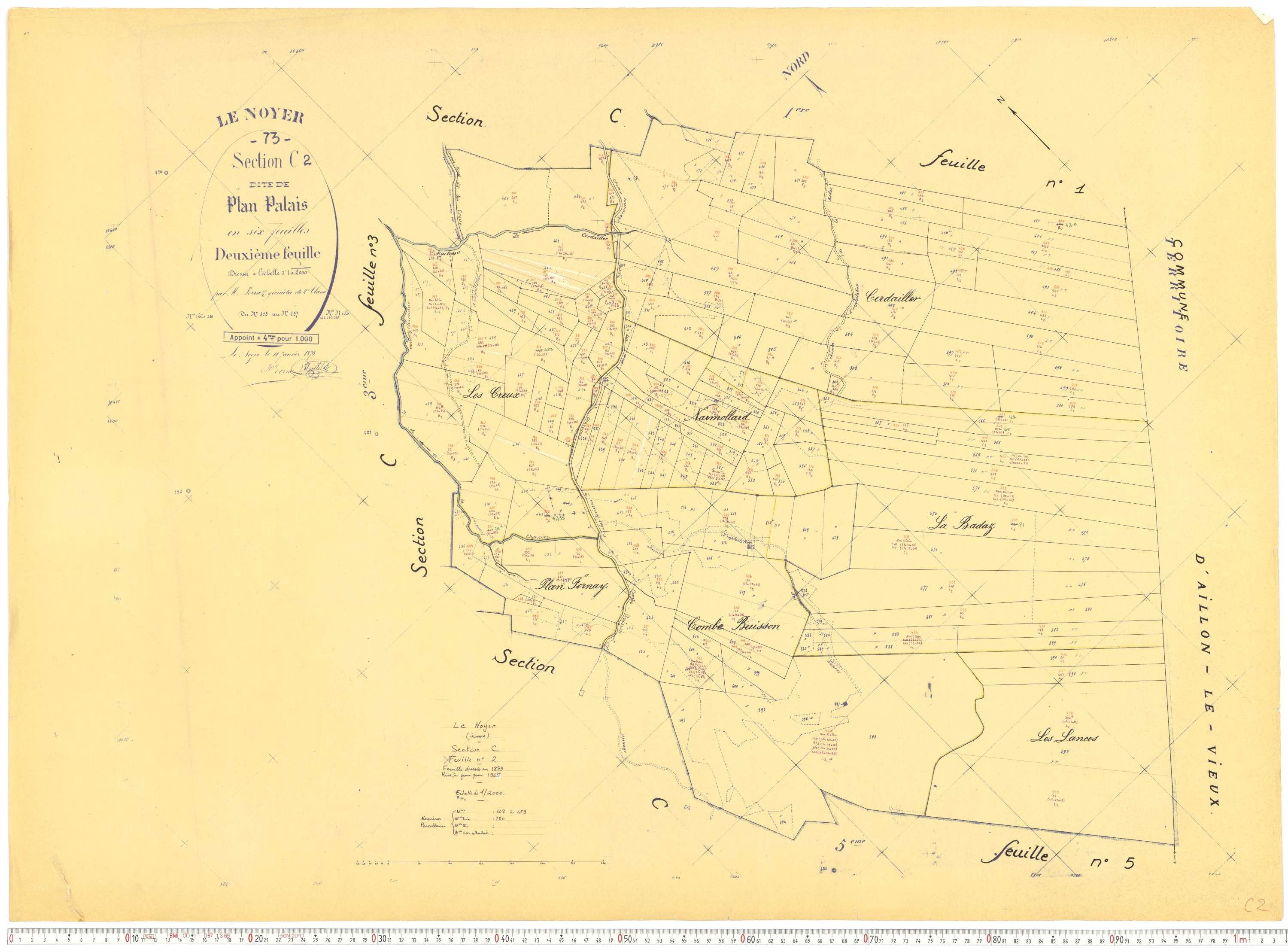 Le Noyer - Cadastre rénové, version de travail (1965).