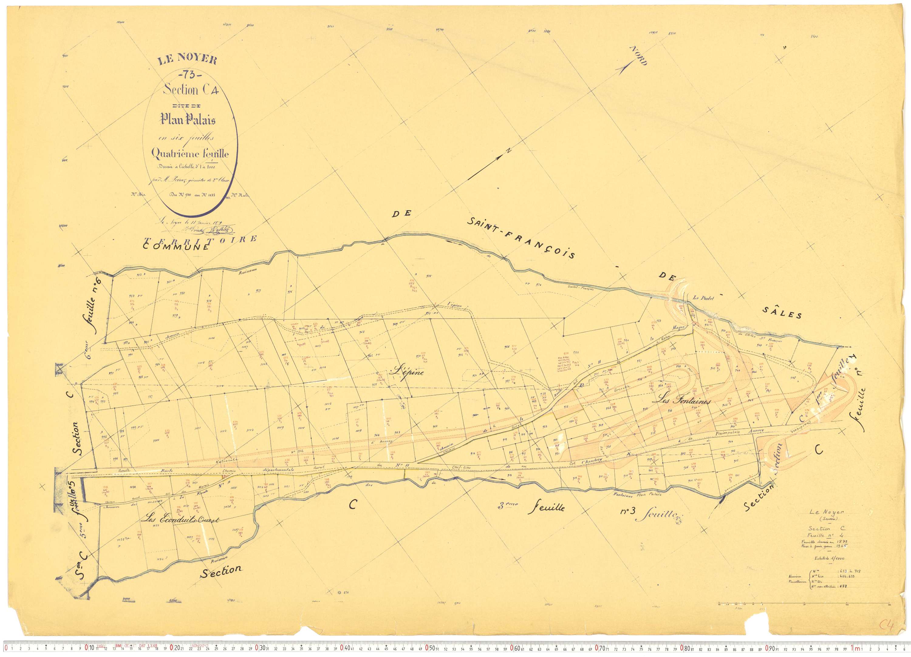 Le Noyer - Cadastre rénové, version de travail (1965).
