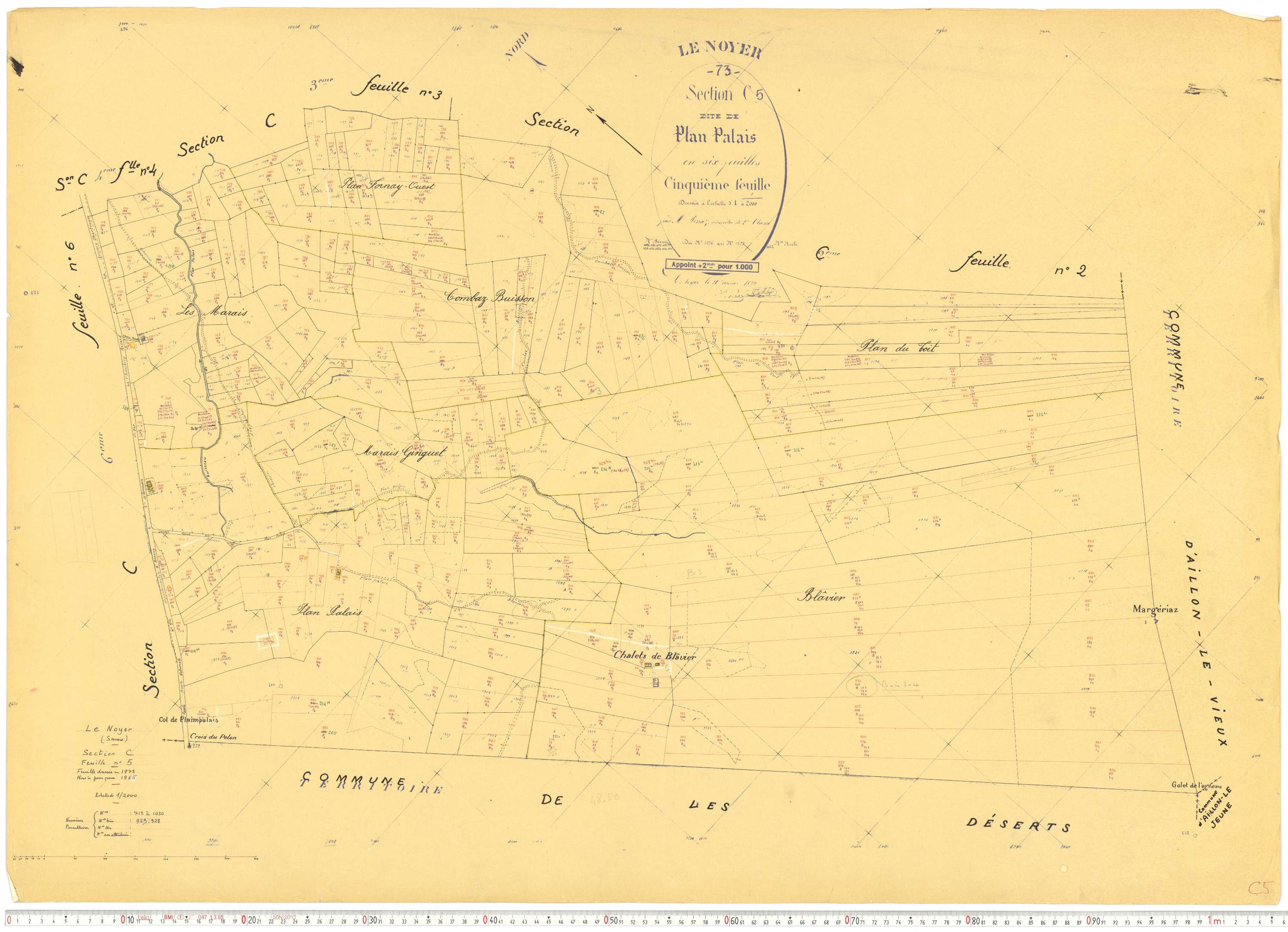 Le Noyer - Cadastre rénové, version de travail (1965).