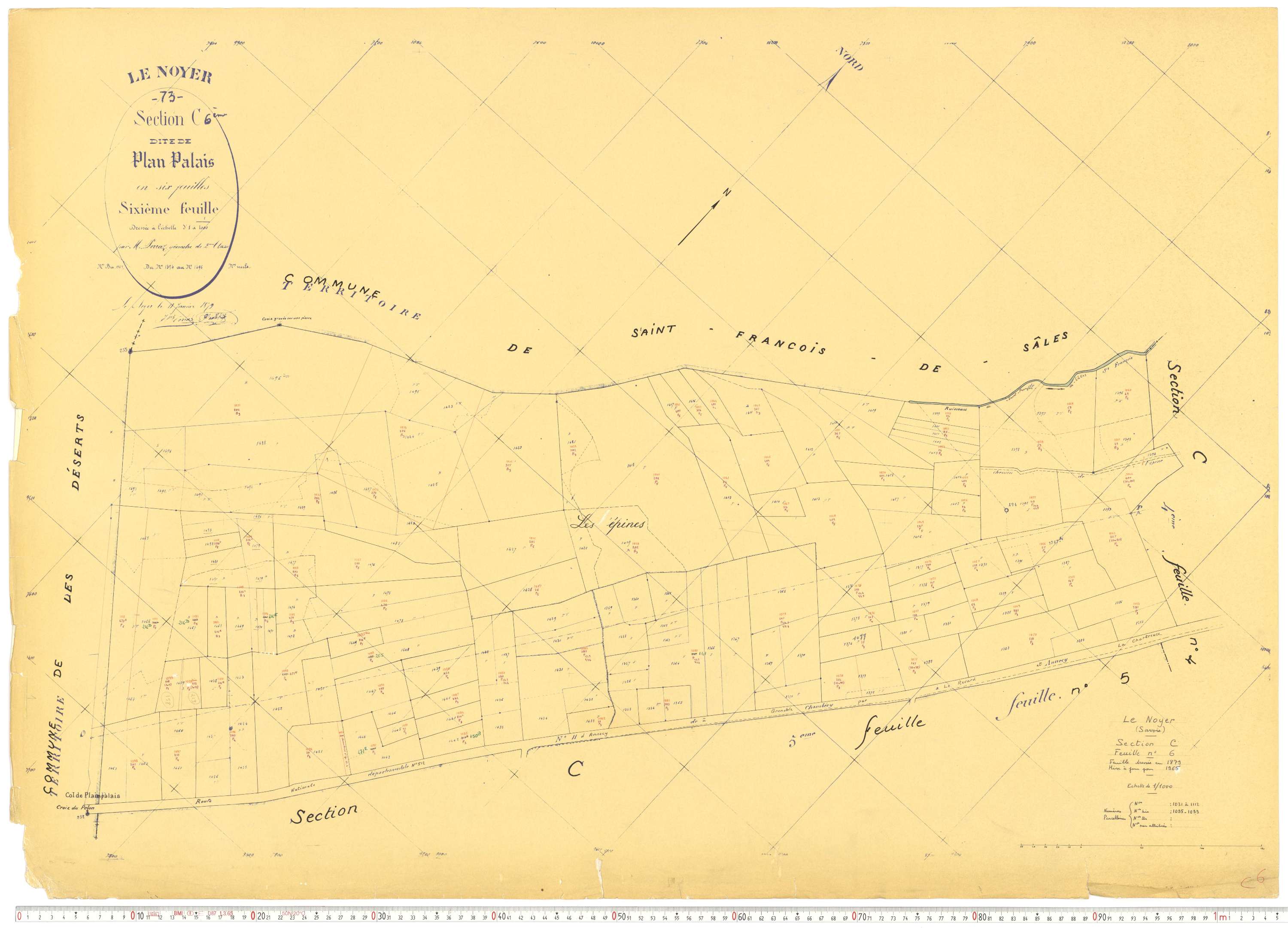 Le Noyer - Cadastre rénové, version de travail (1965).