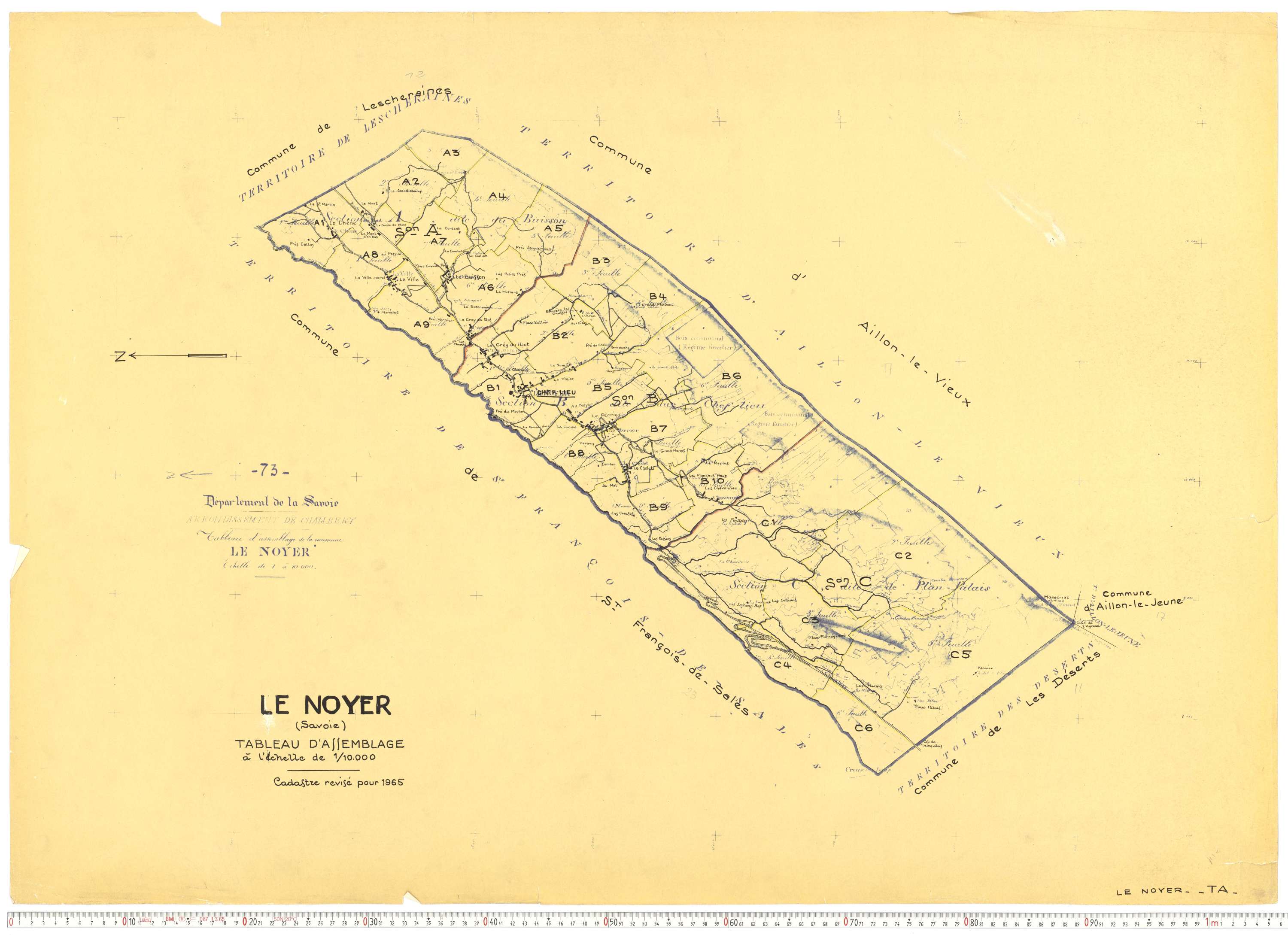 Le Noyer - Cadastre rénové, version de travail (1965).