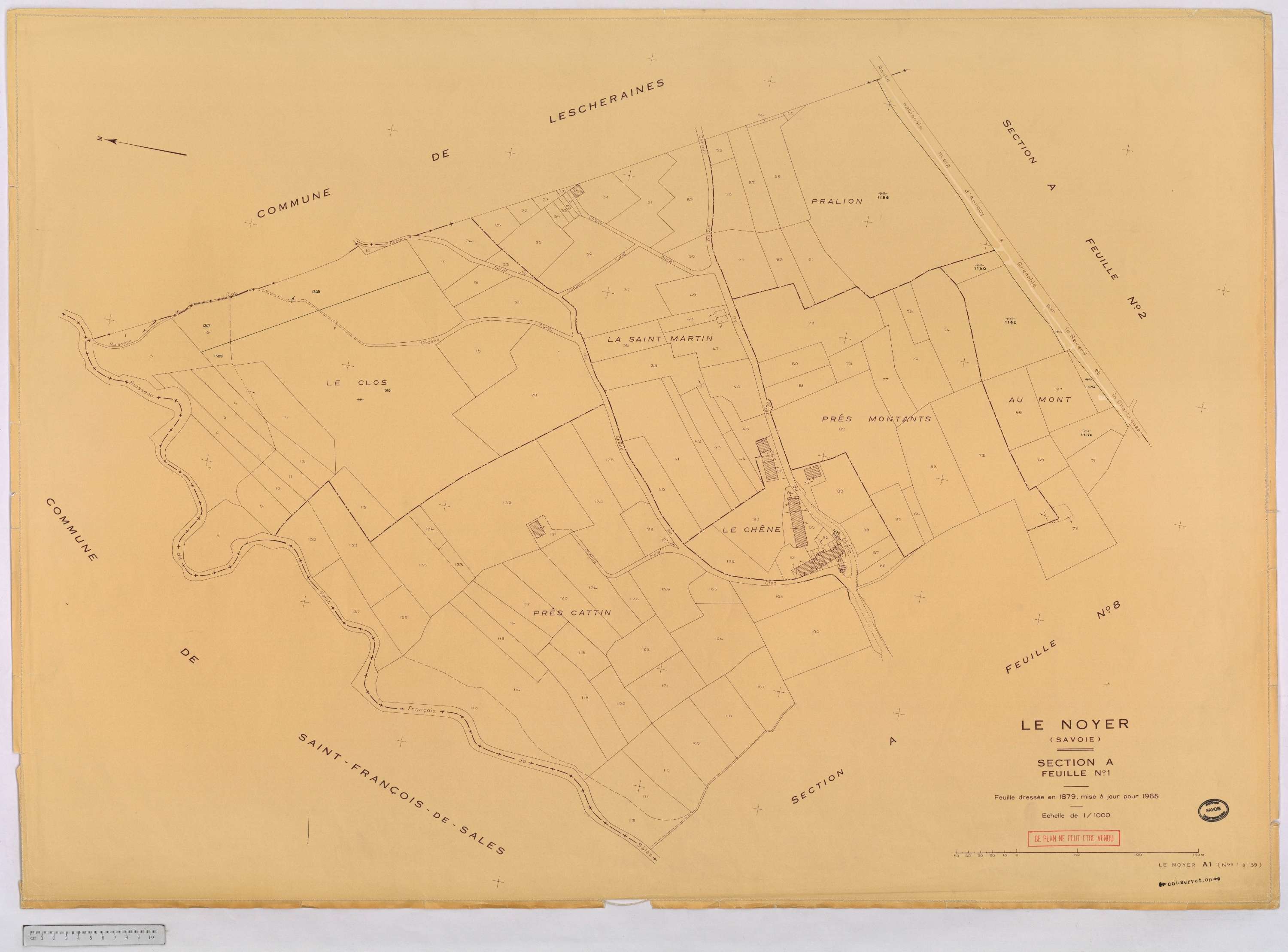 Le Noyer - Cadastre rénové, version définitive (1965).