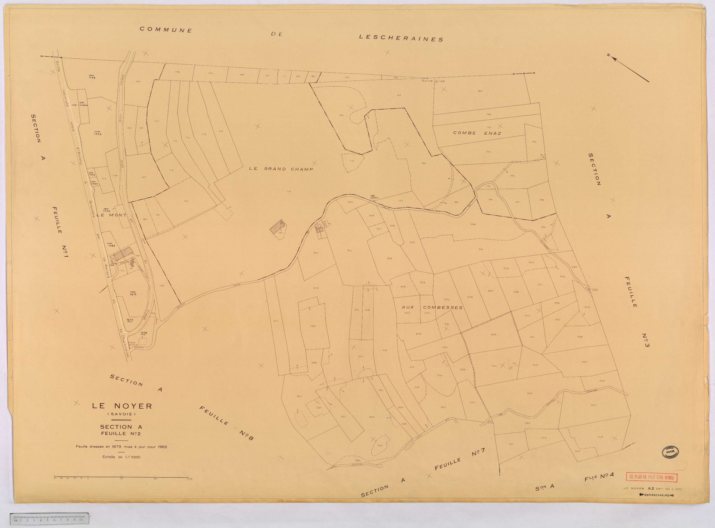 Le Noyer - Cadastre rénové, version définitive (1965).