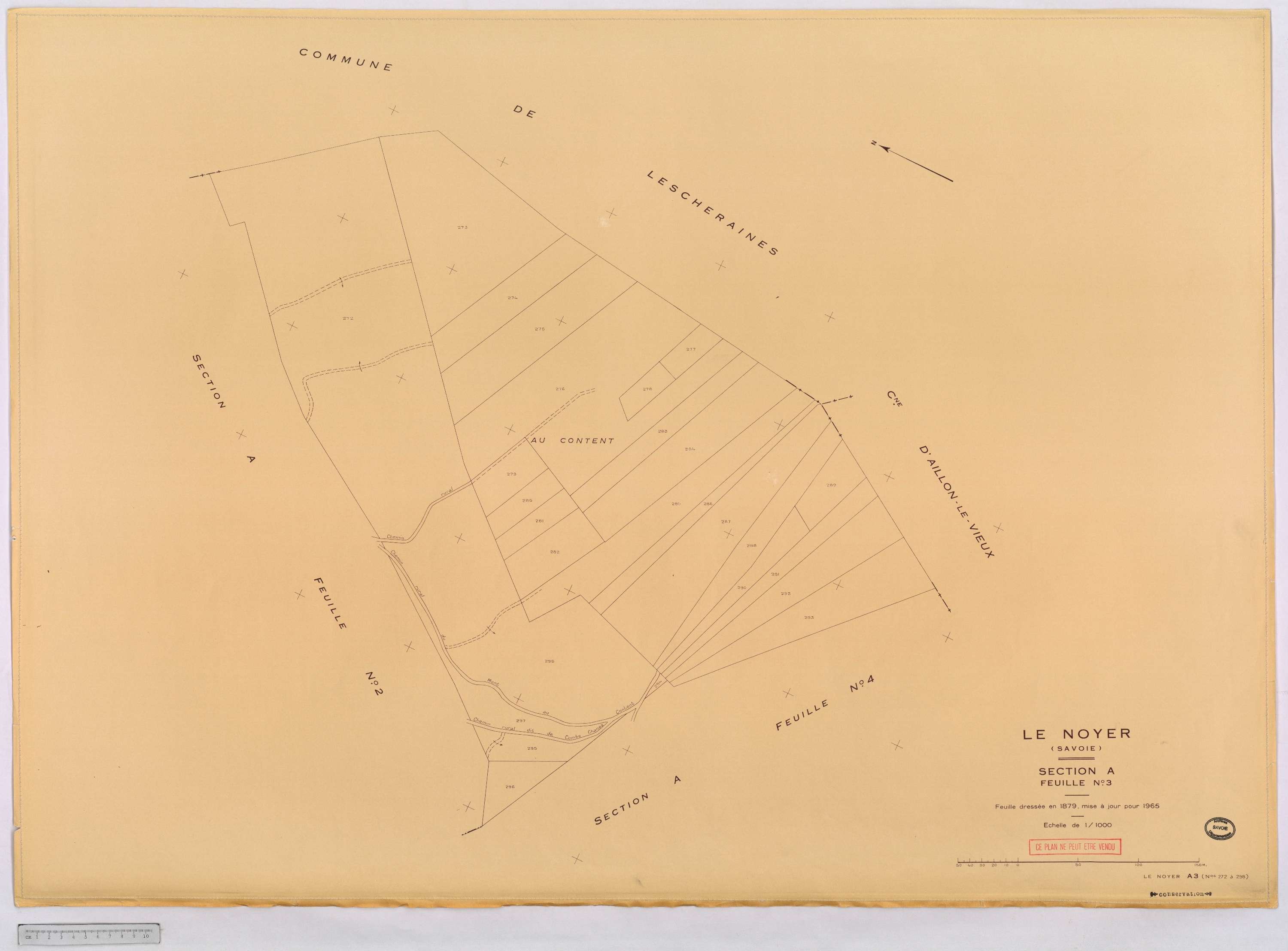 Le Noyer - Cadastre rénové, version définitive (1965).