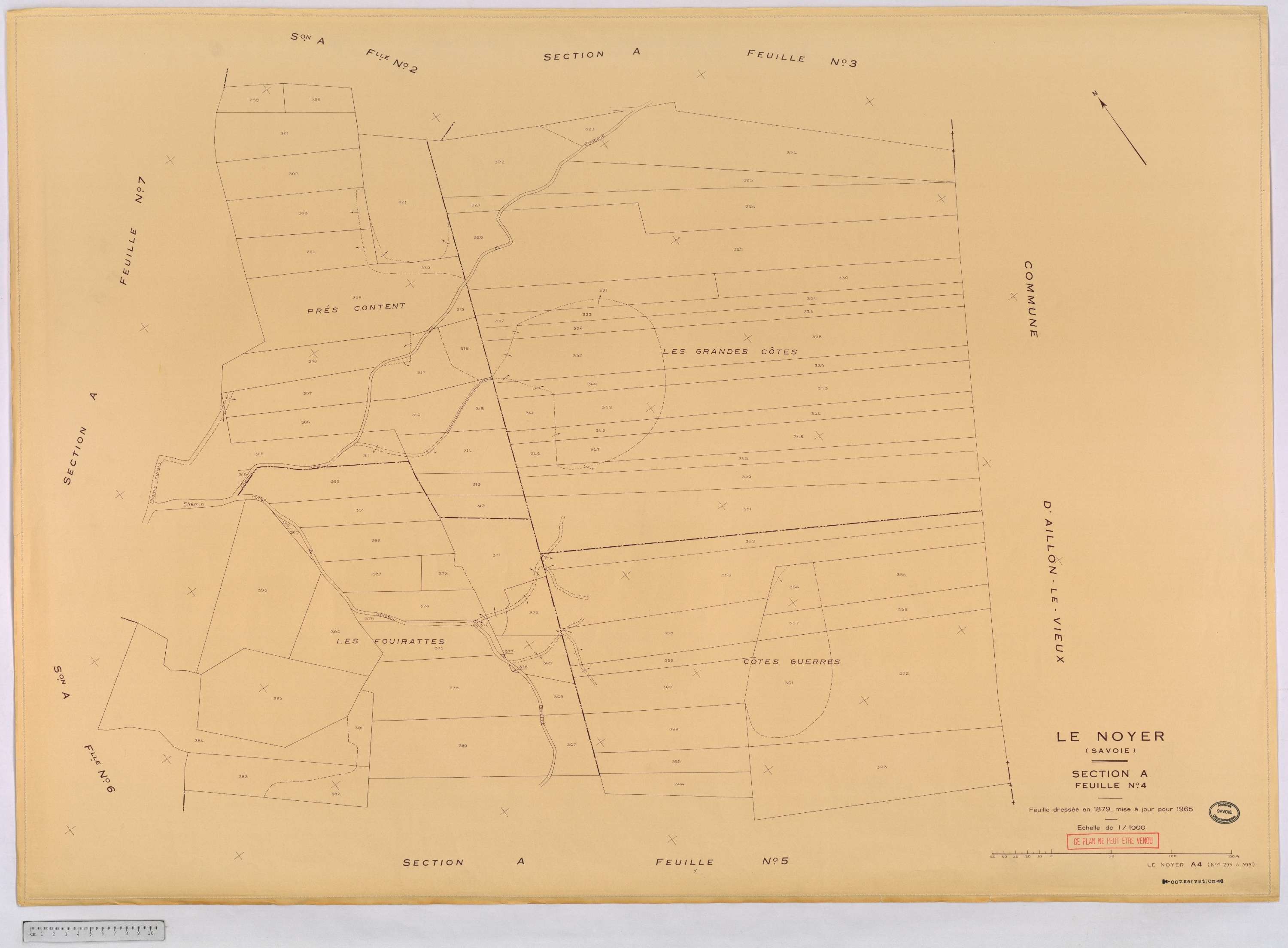 Le Noyer - Cadastre rénové, version définitive (1965).