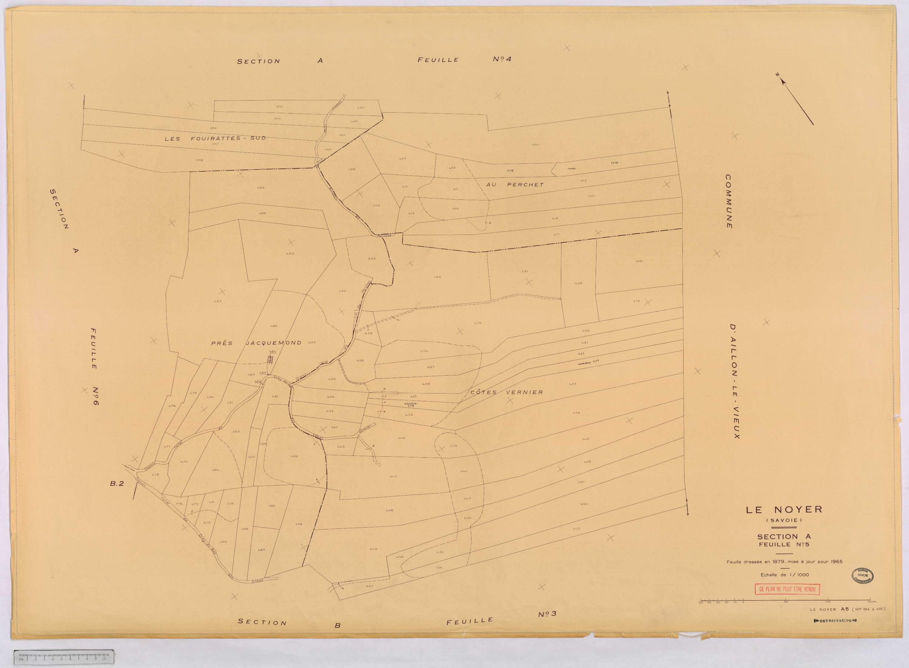 Le Noyer - Cadastre rénové, version définitive (1965).