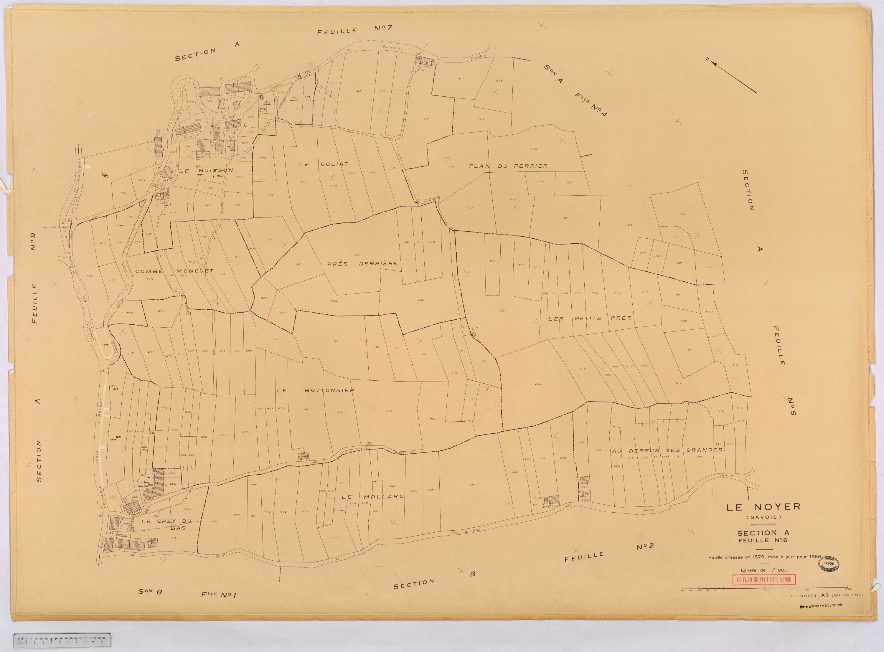 Le Noyer - Cadastre rénové, version définitive (1965).