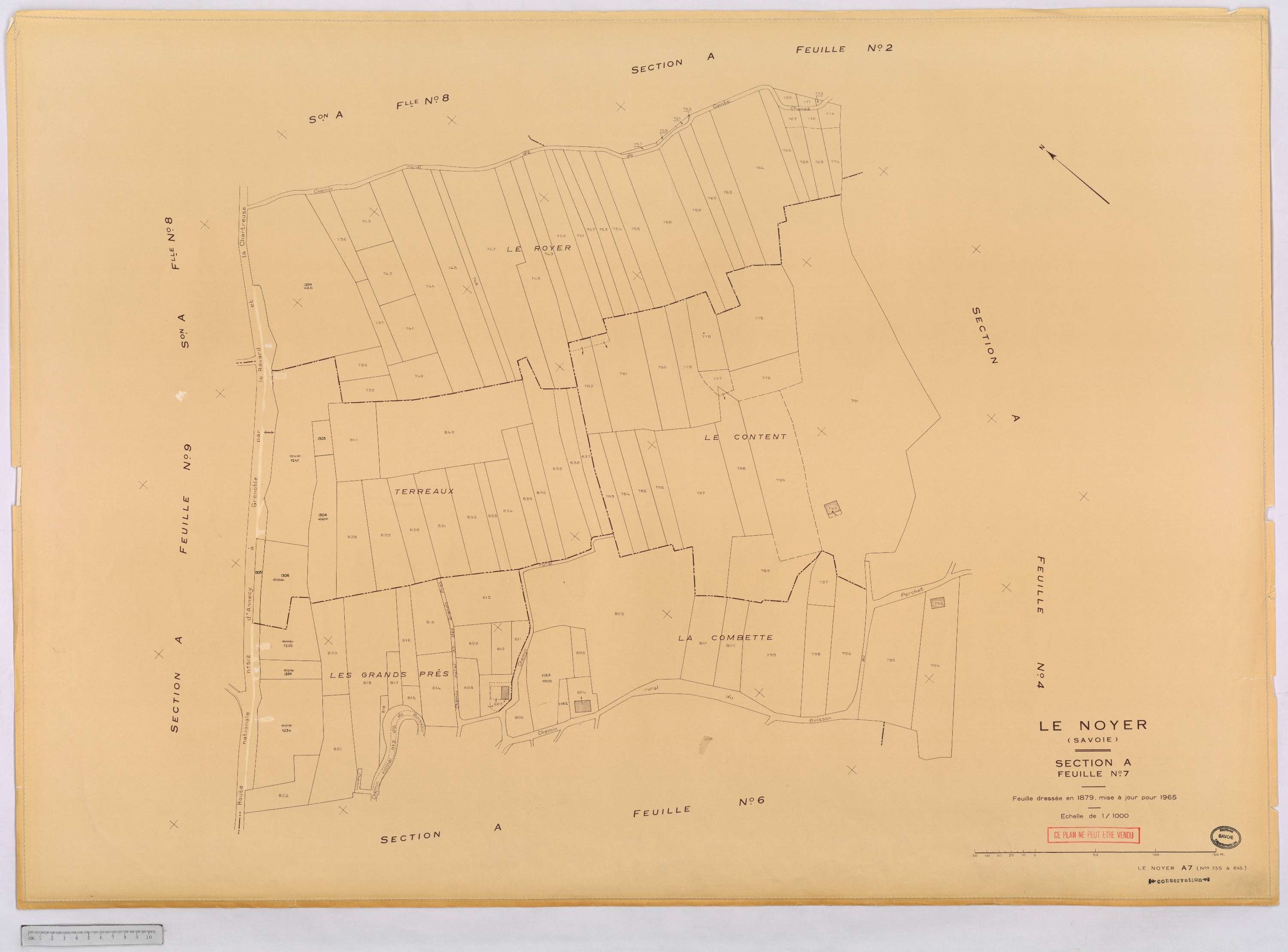 Le Noyer - Cadastre rénové, version définitive (1965).