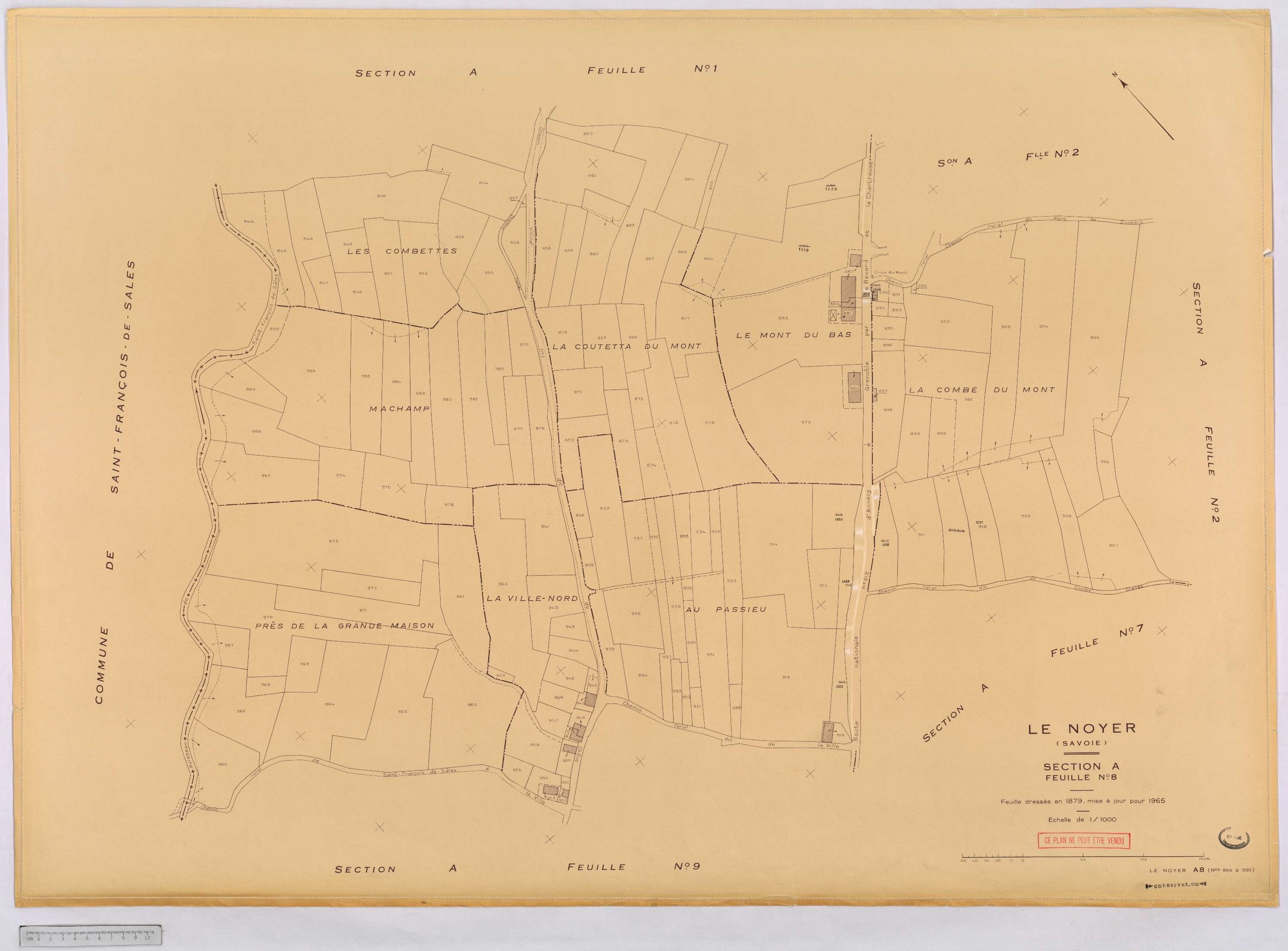 Le Noyer - Cadastre rénové, version définitive (1965).