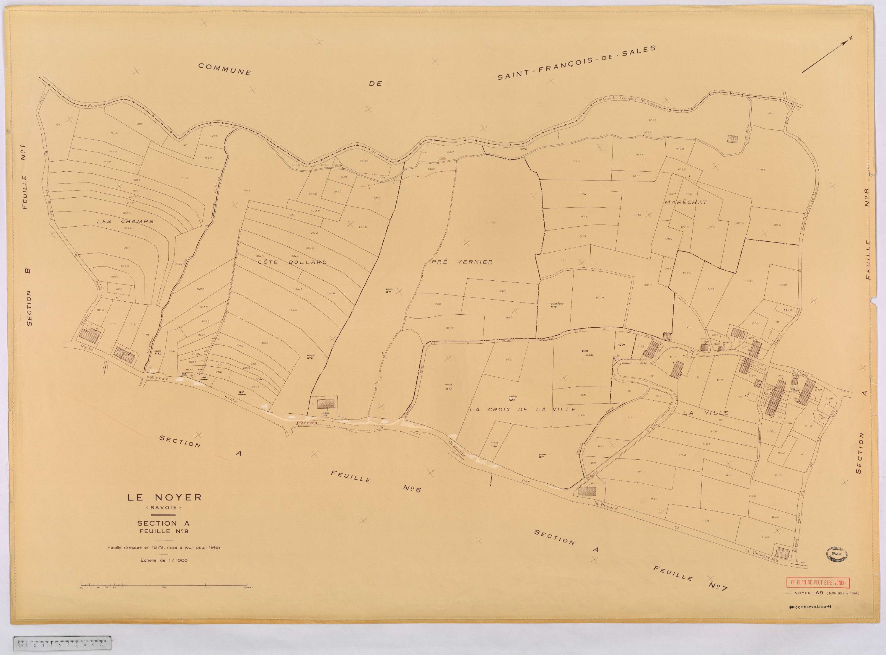 Le Noyer - Cadastre rénové, version définitive (1965).