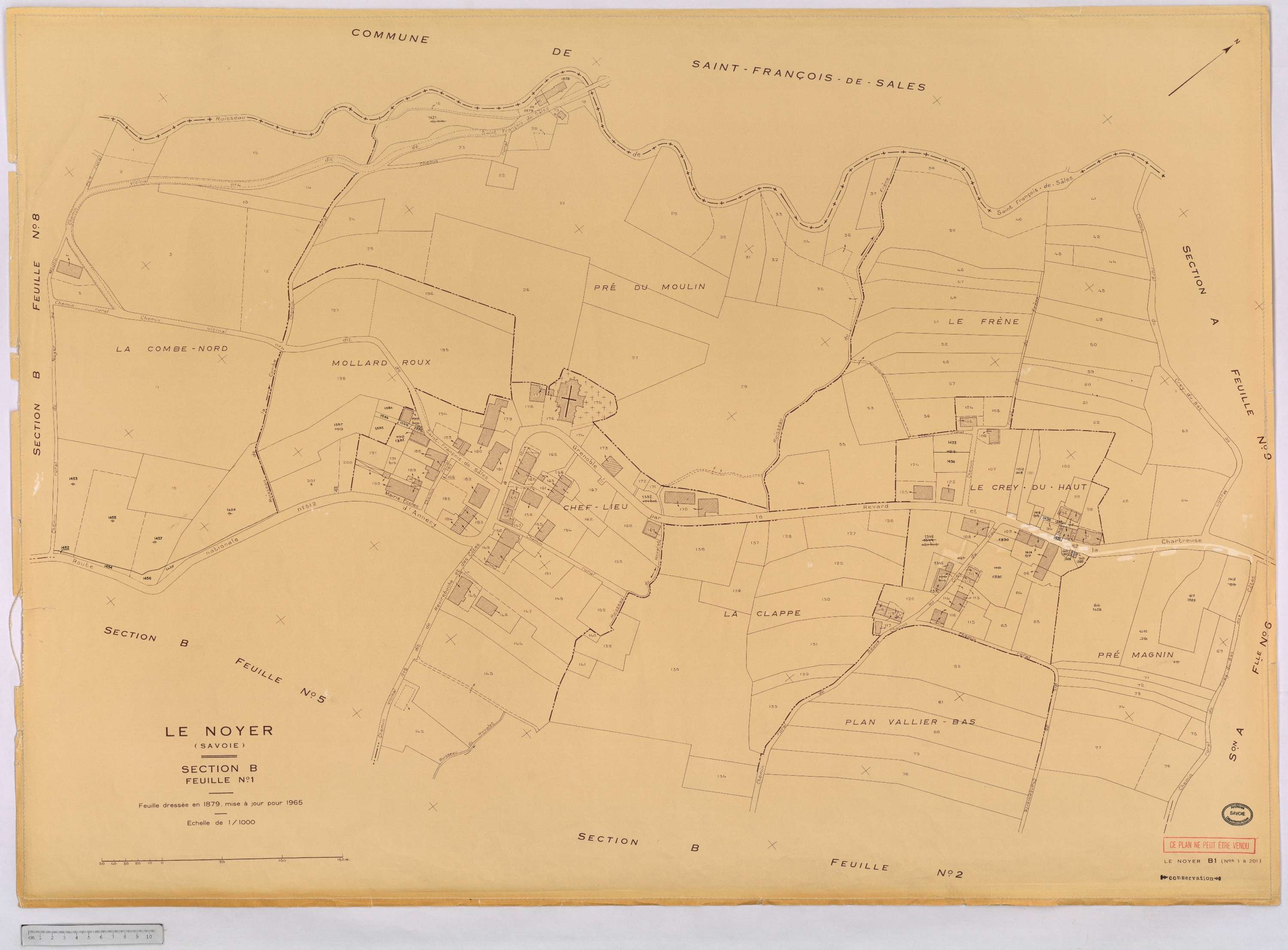 Le Noyer - Cadastre rénové, version définitive (1965).