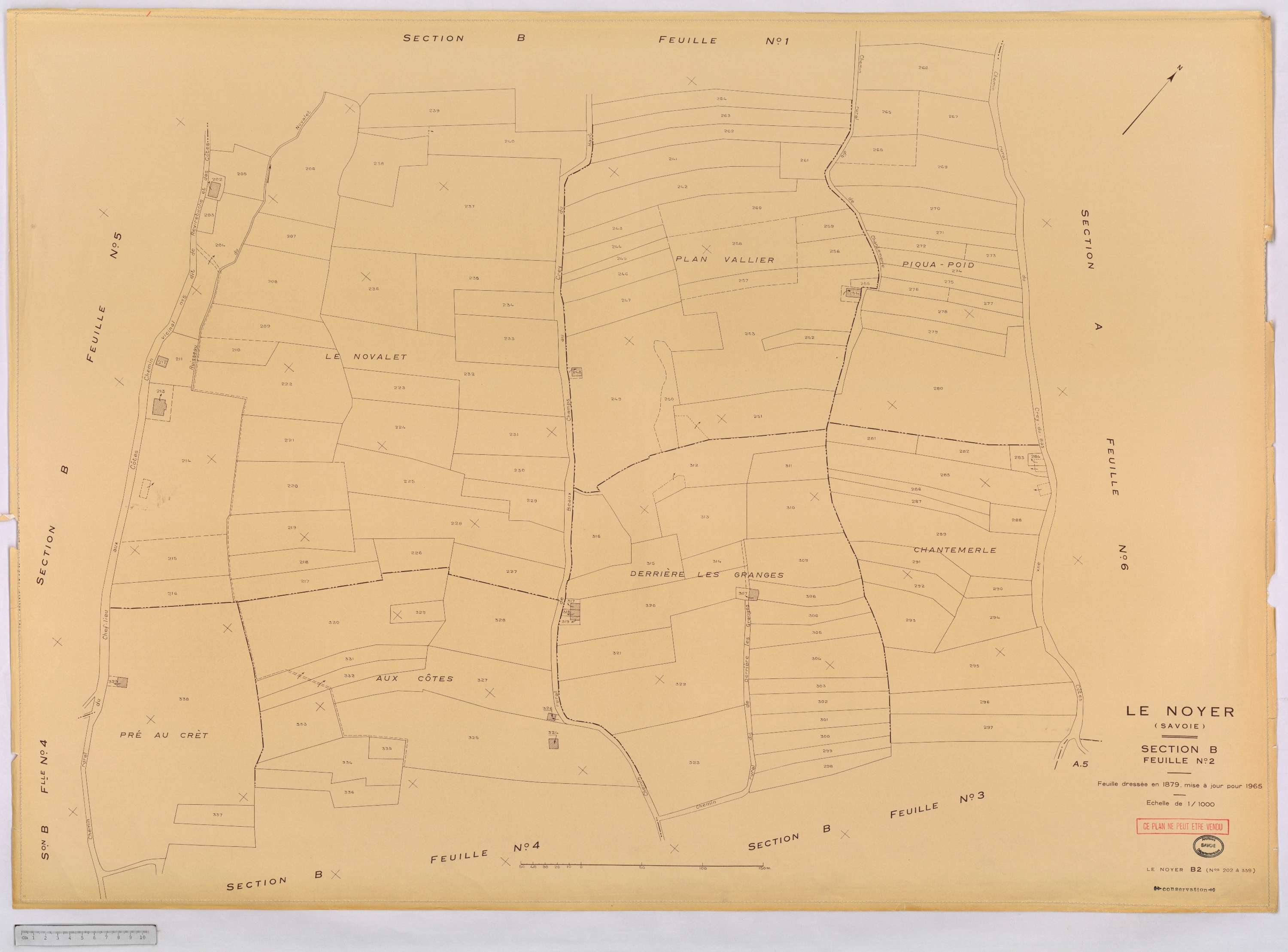 Le Noyer - Cadastre rénové, version définitive (1965).