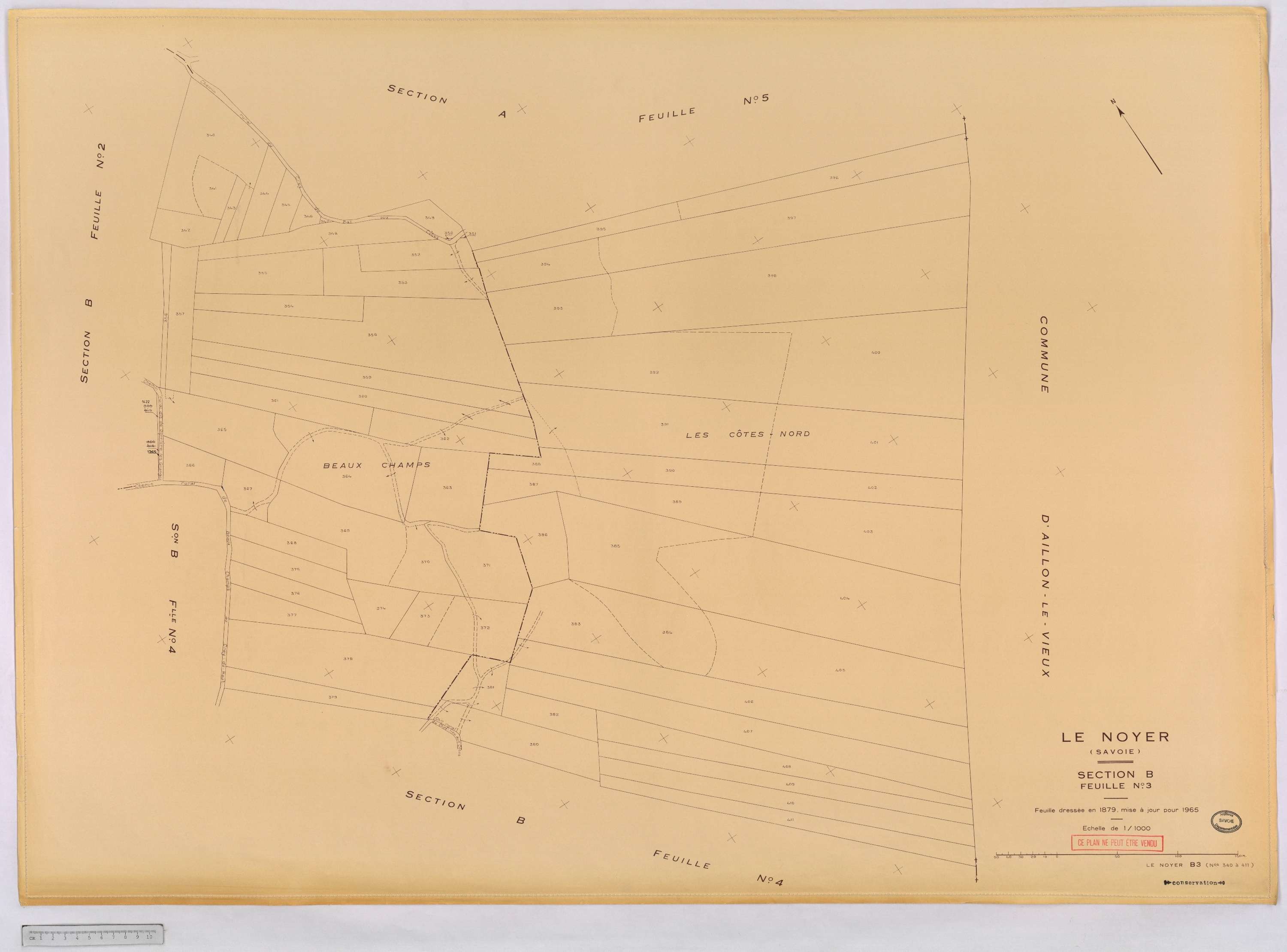 Le Noyer - Cadastre rénové, version définitive (1965).