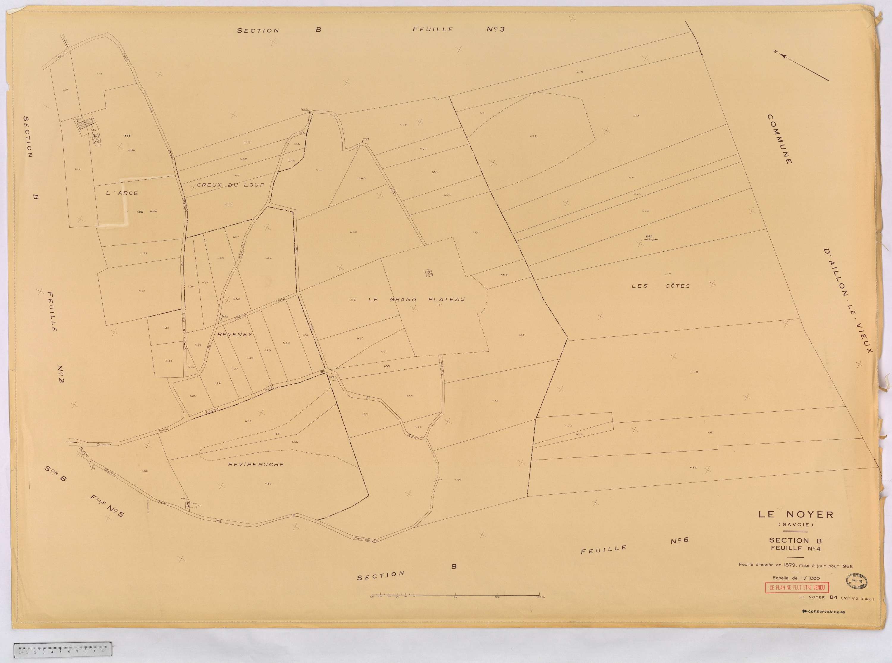 Le Noyer - Cadastre rénové, version définitive (1965).