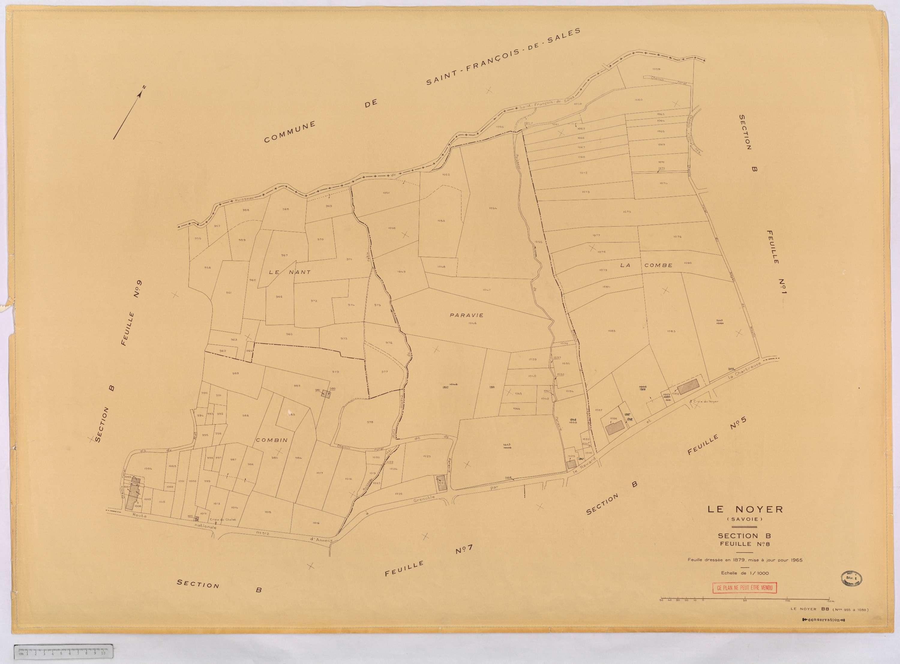 Le Noyer - Cadastre rénové, version définitive (1965).