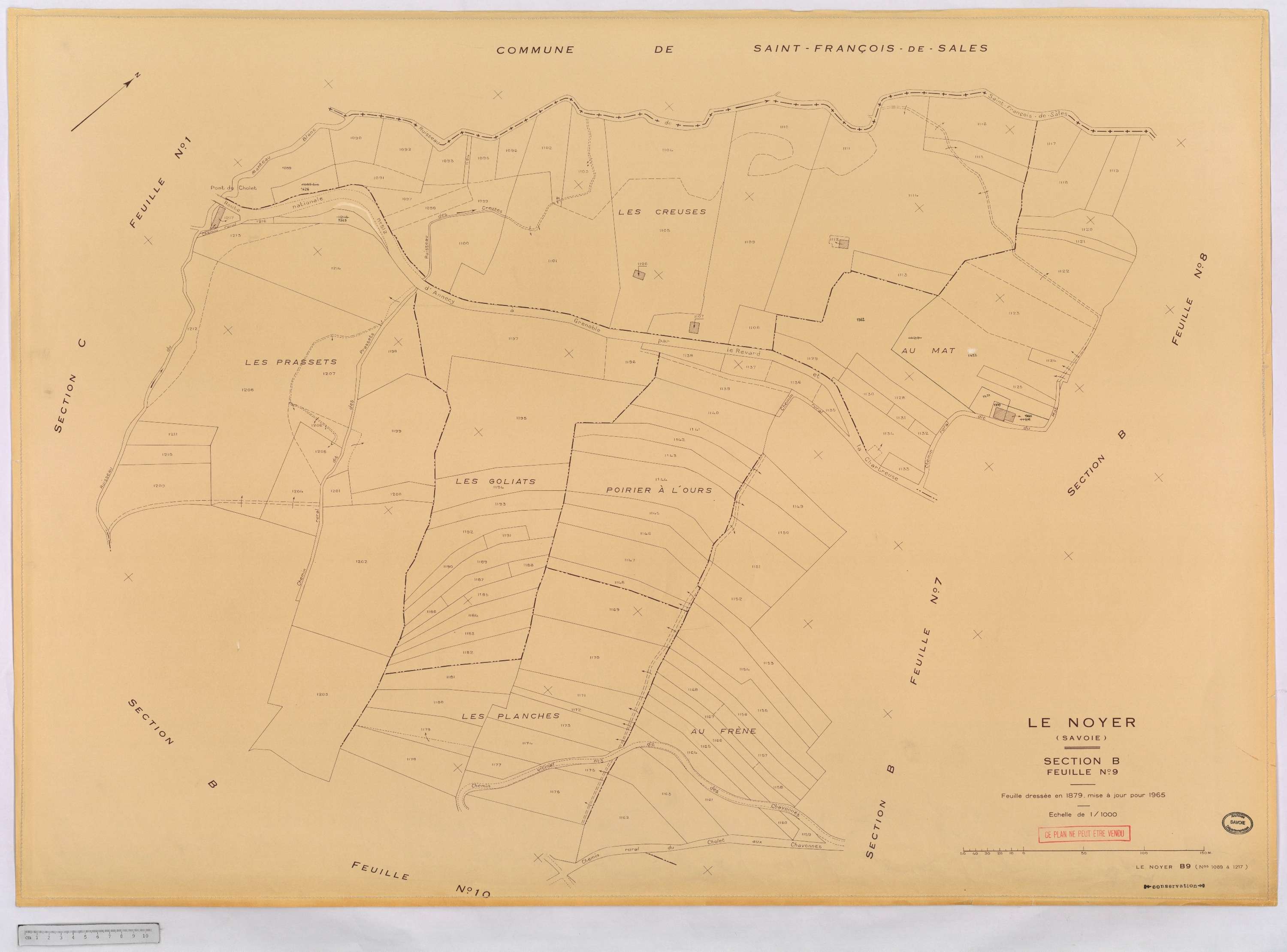 Le Noyer - Cadastre rénové, version définitive (1965).