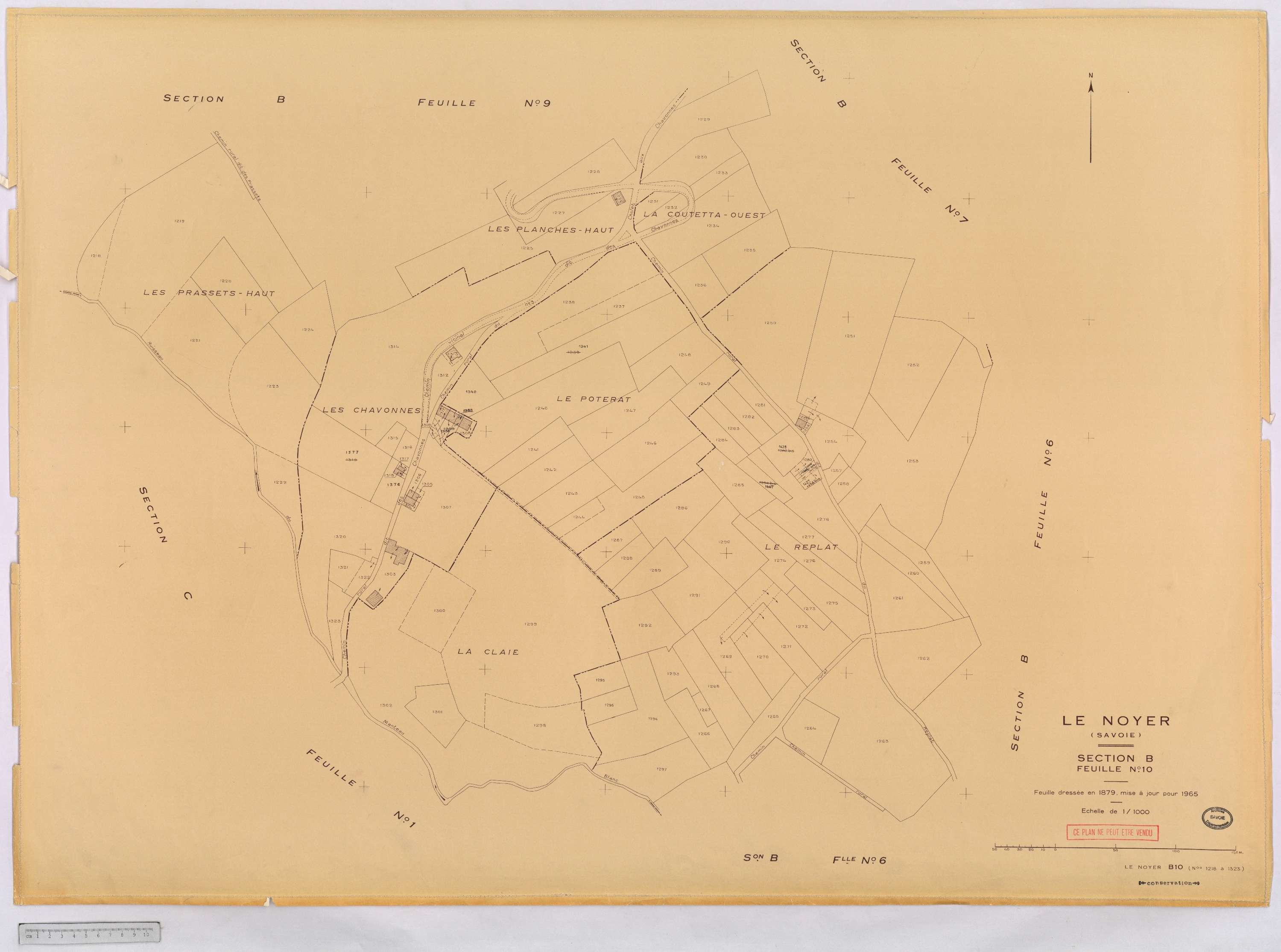 Le Noyer - Cadastre rénové, version définitive (1965).