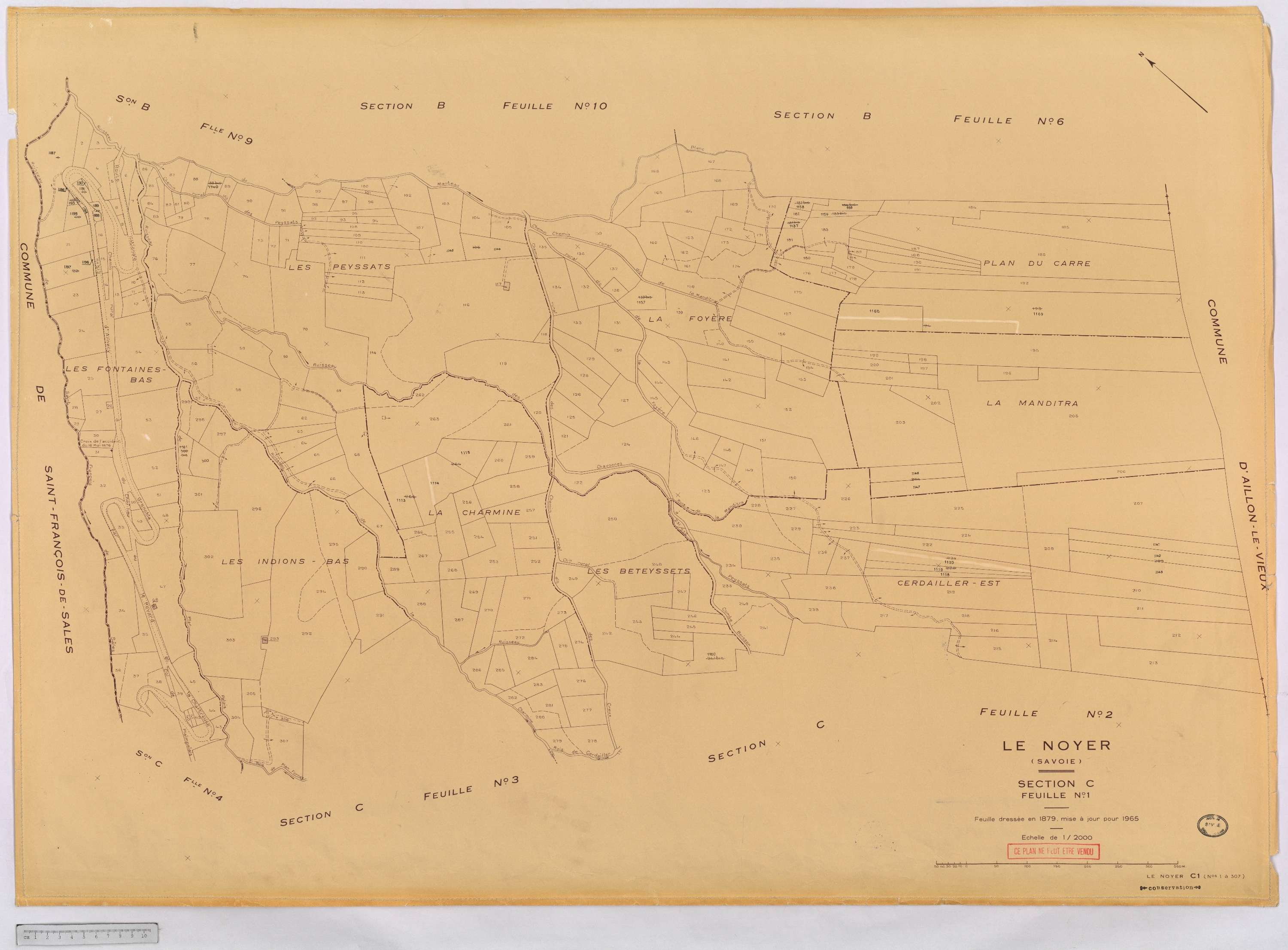 Le Noyer - Cadastre rénové, version définitive (1965).