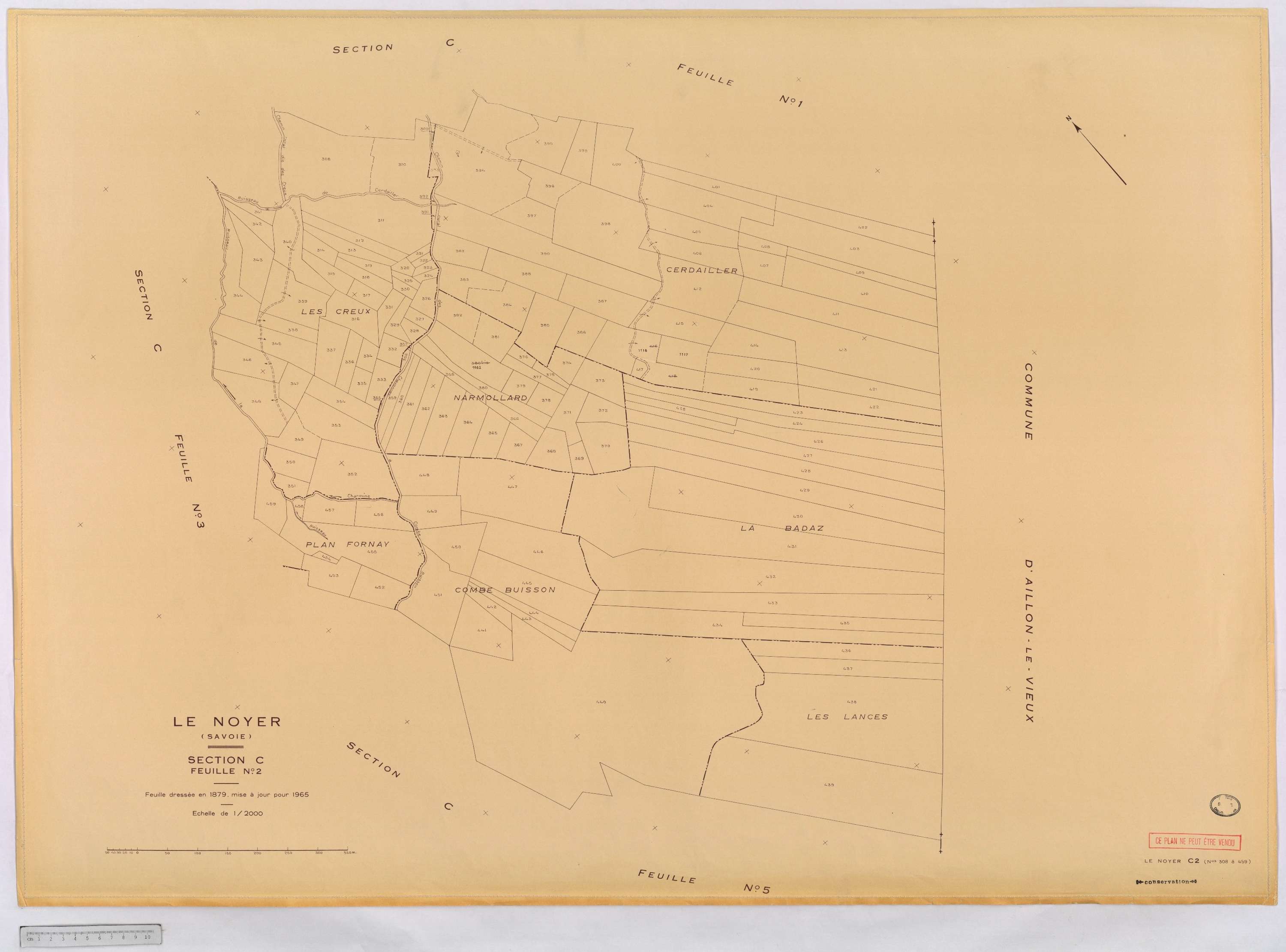 Le Noyer - Cadastre rénové, version définitive (1965).