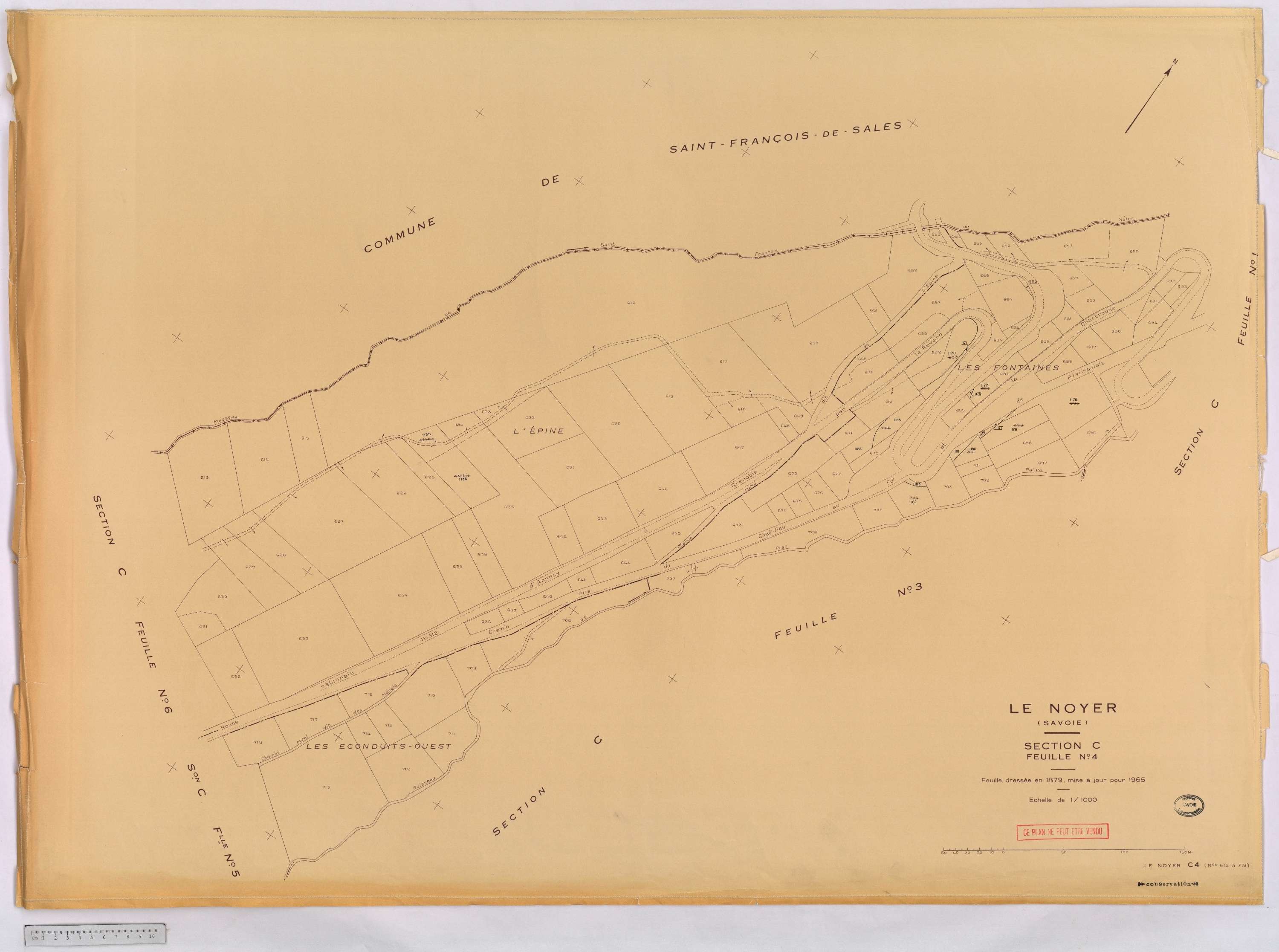 Le Noyer - Cadastre rénové, version définitive (1965).