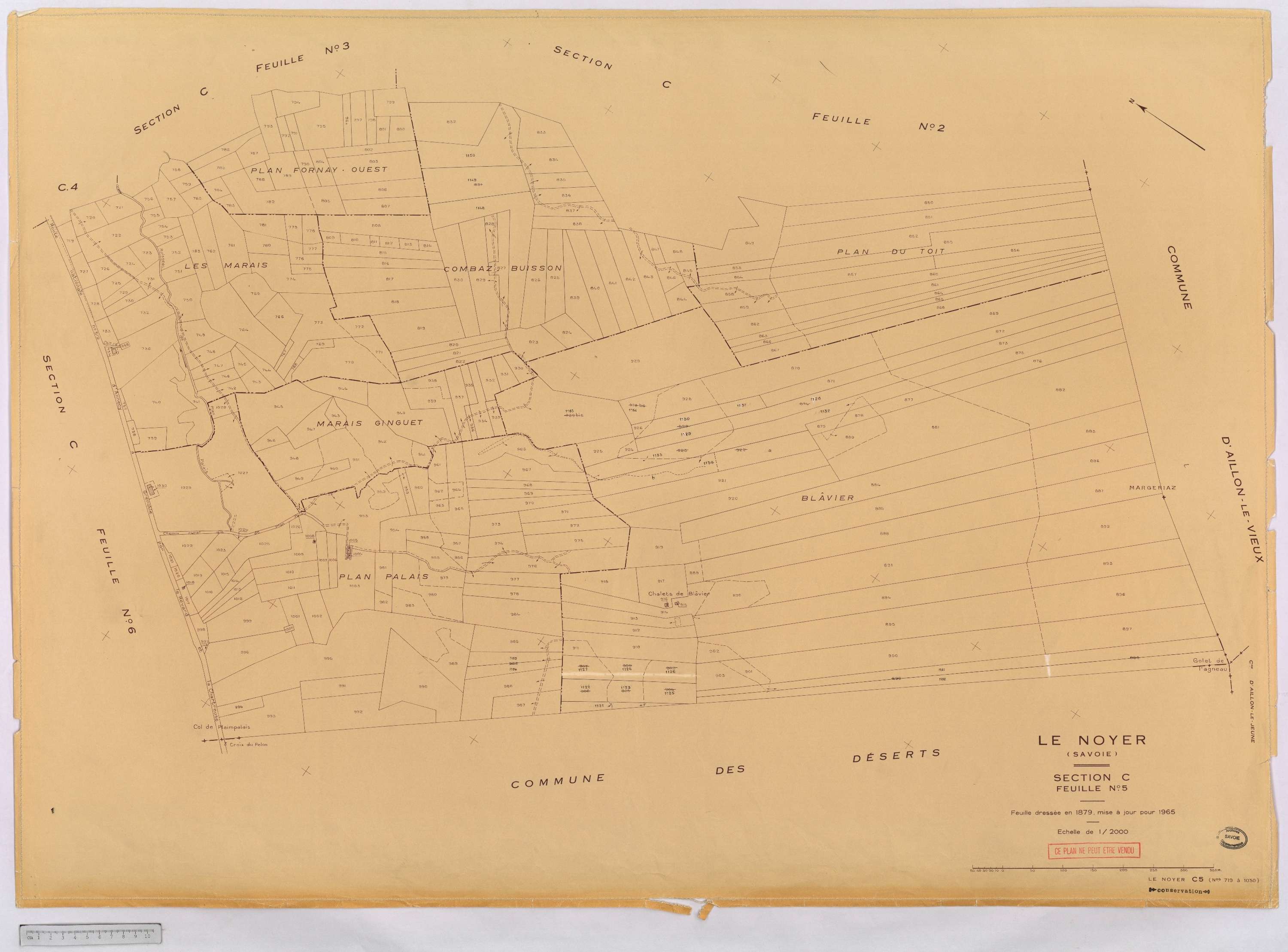 Le Noyer - Cadastre rénové, version définitive (1965).