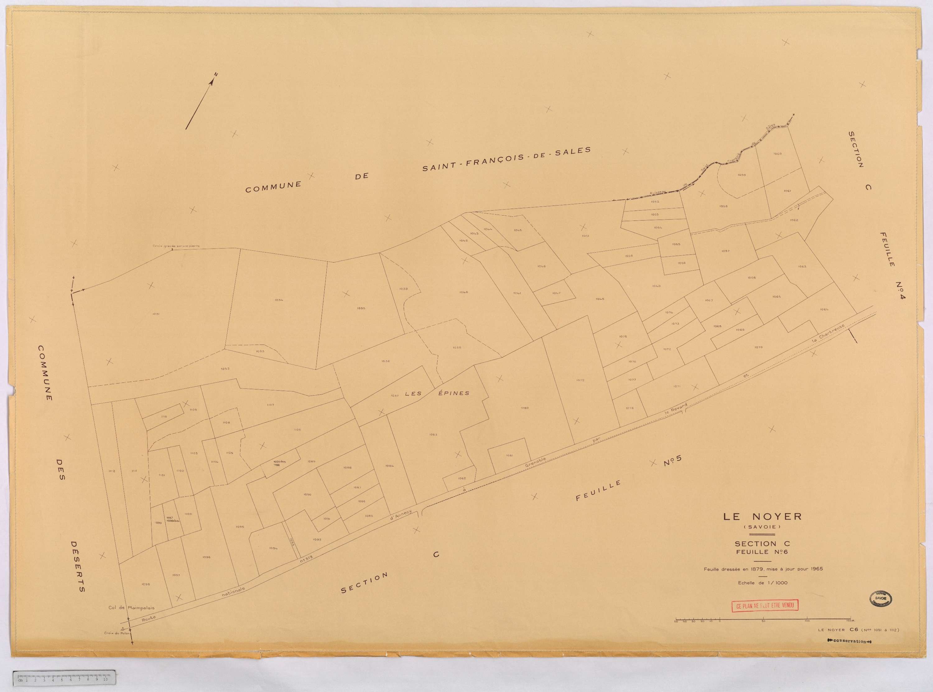 Le Noyer - Cadastre rénové, version définitive (1965).