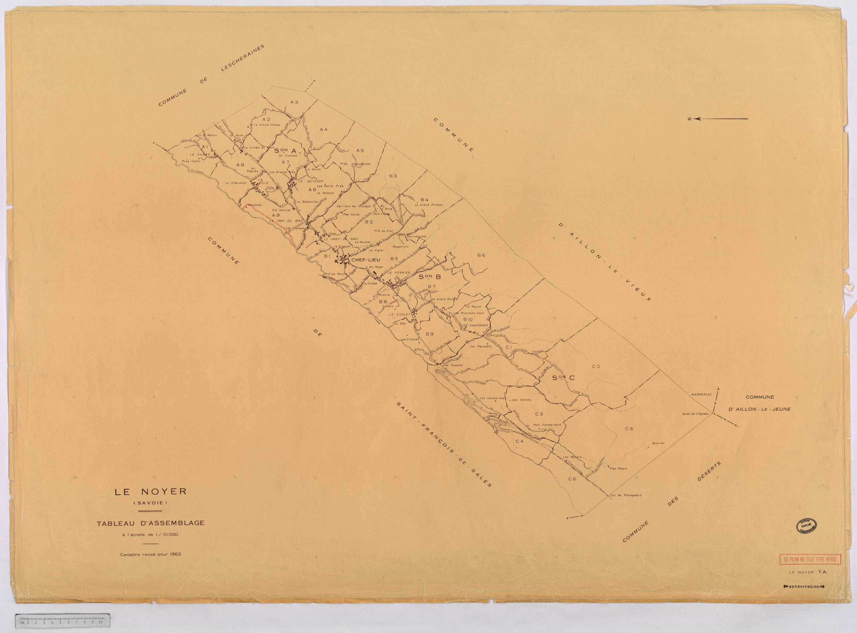 Le Noyer - Cadastre rénové, version définitive (1965).