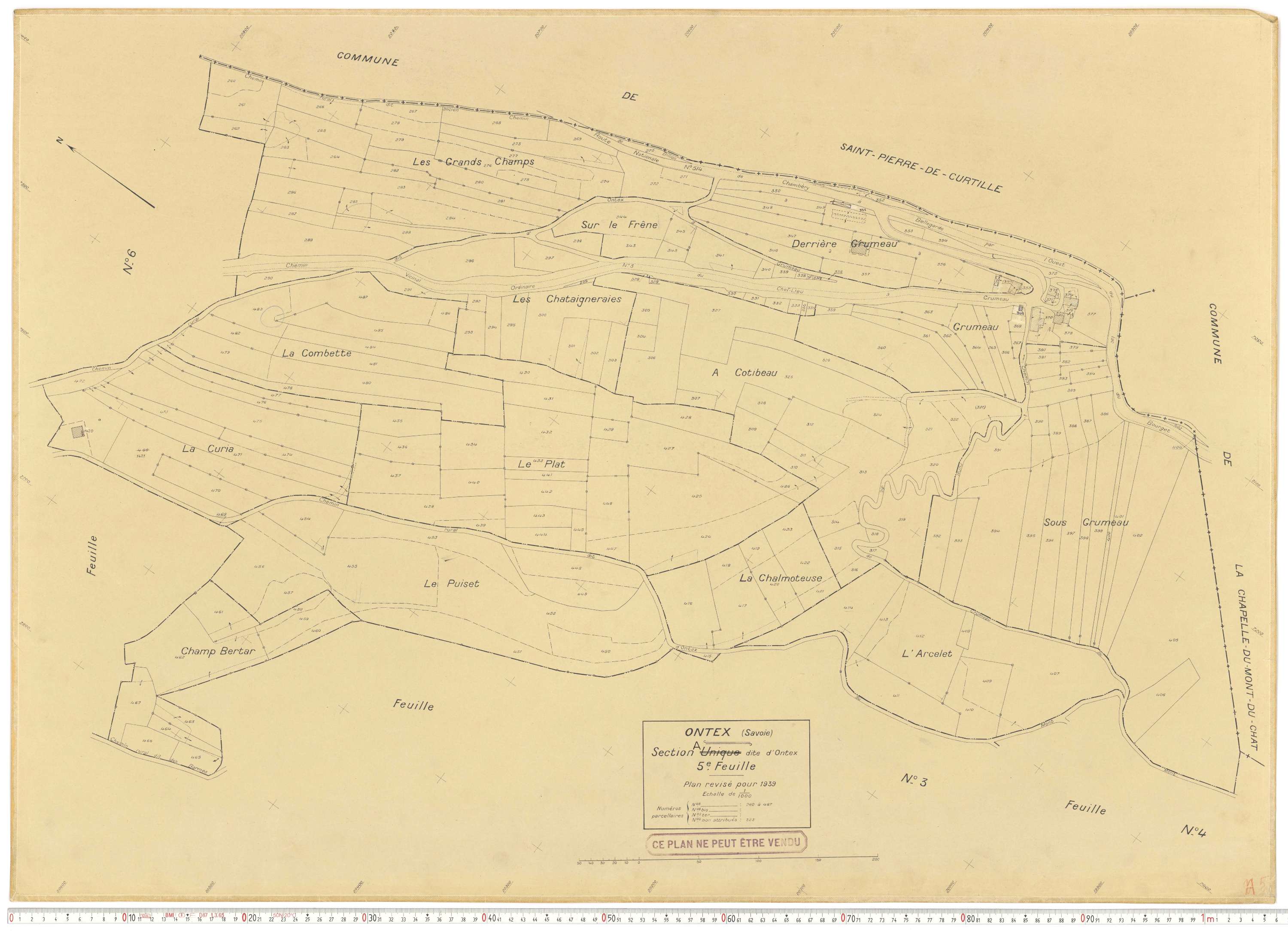 Ontex - Plans cadastraux du cadastre rénové en 1939 et mis à jour en 1988.