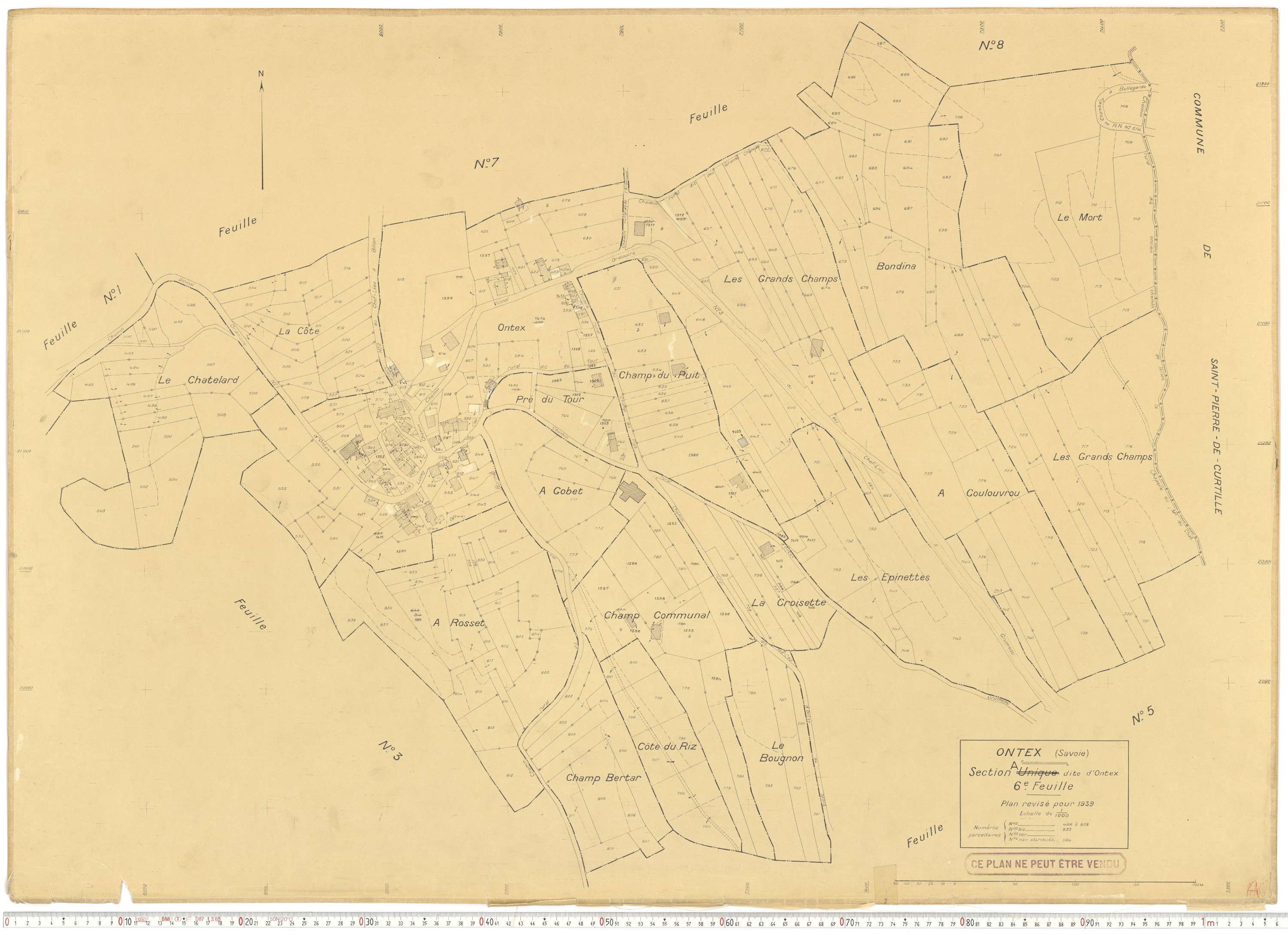 Ontex - Plans cadastraux du cadastre rénové en 1939 et mis à jour en 1988.