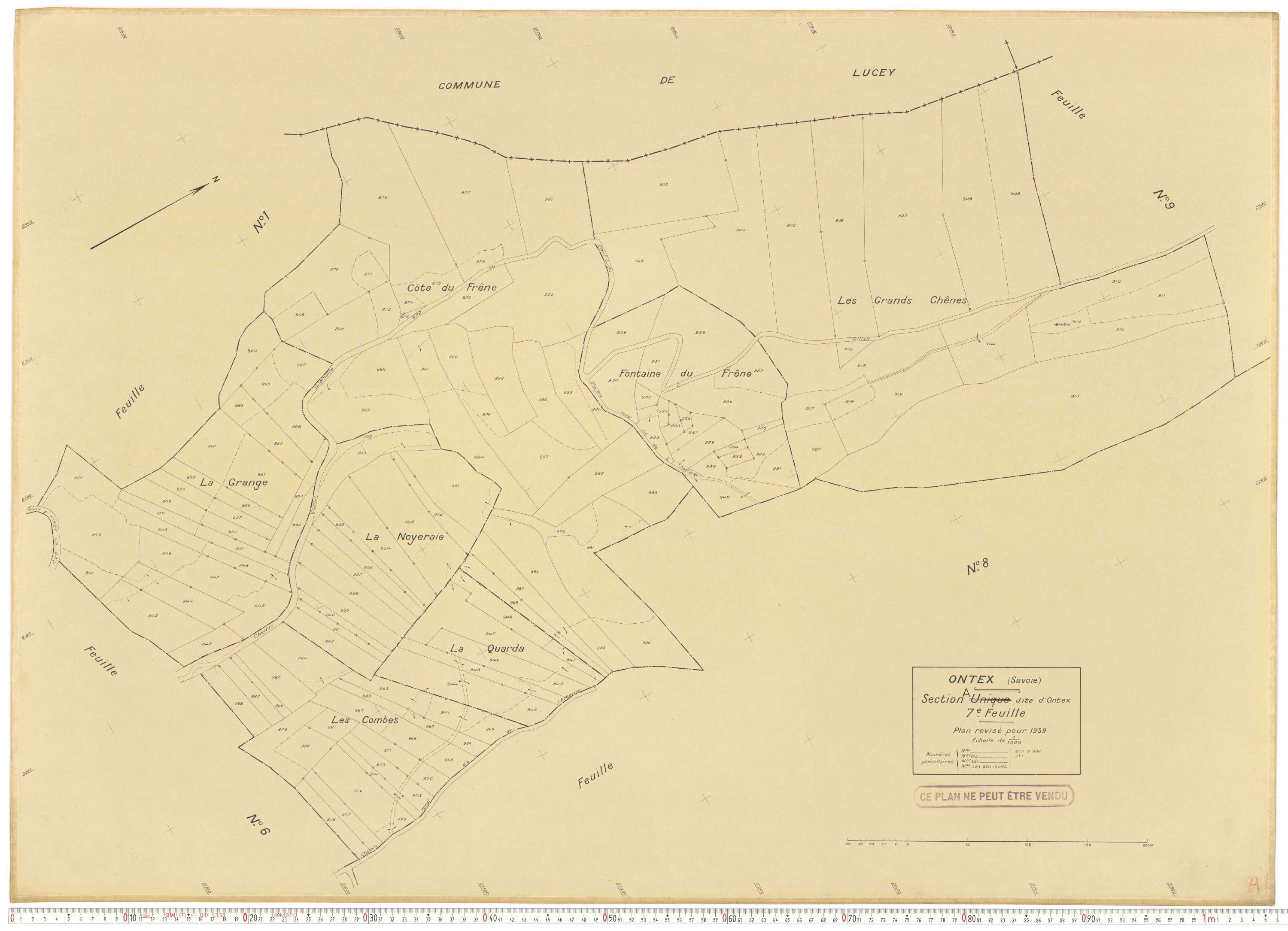 Ontex - Plans cadastraux du cadastre rénové en 1939 et mis à jour en 1988.