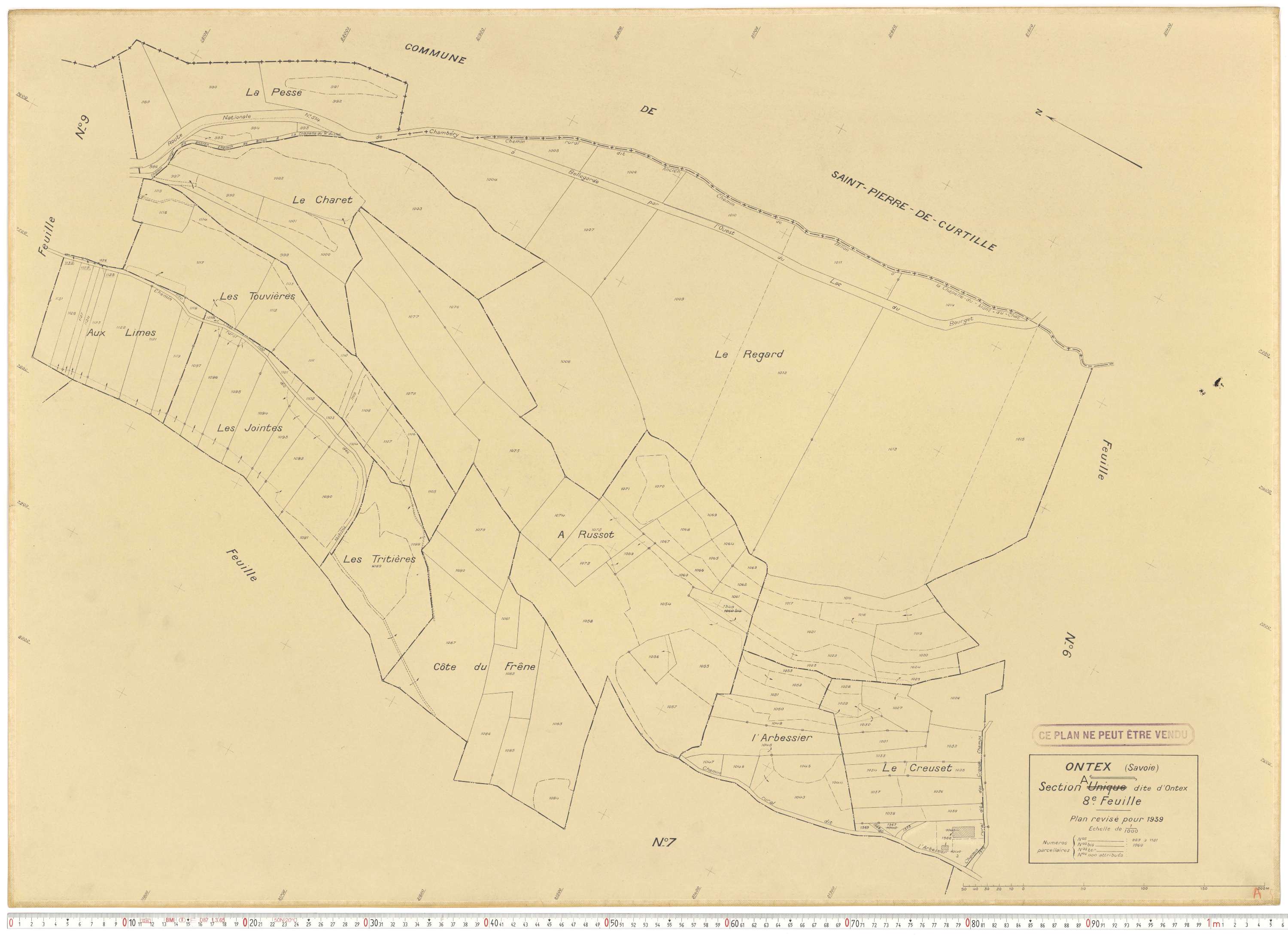 Ontex - Plans cadastraux du cadastre rénové en 1939 et mis à jour en 1988.