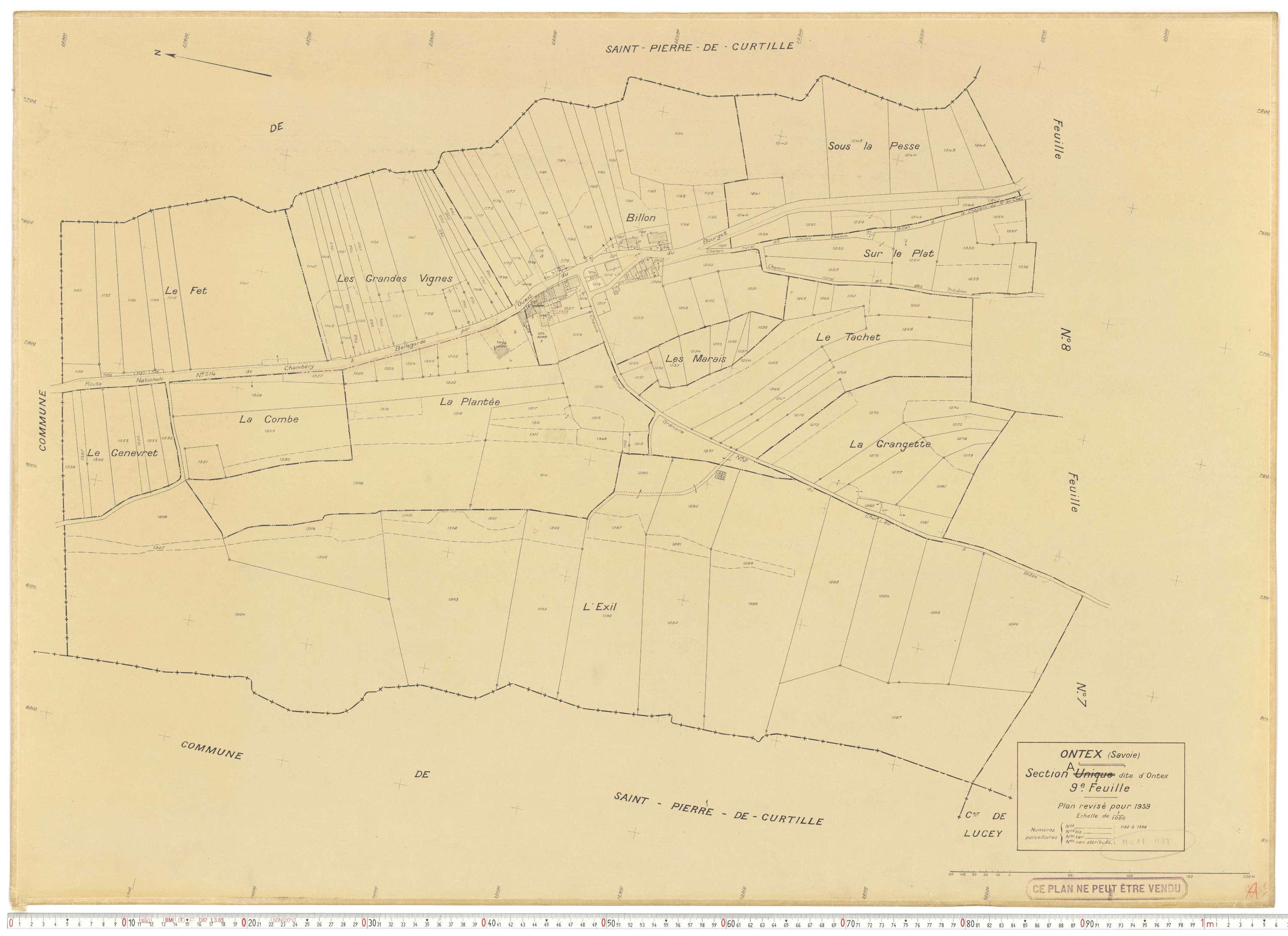 Ontex - Plans cadastraux du cadastre rénové en 1939 et mis à jour en 1988.