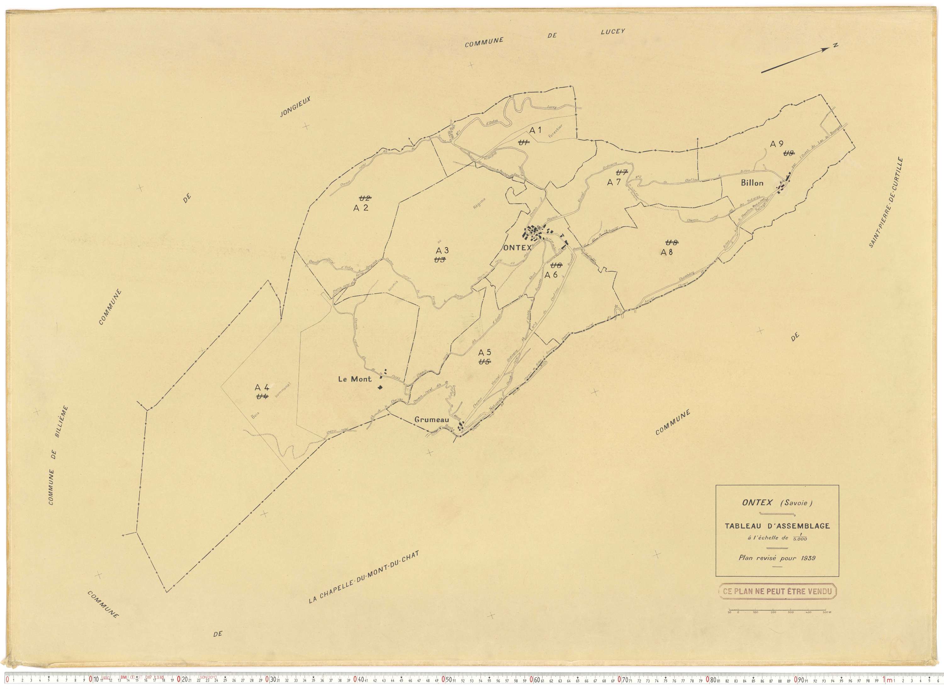 Ontex - Plans cadastraux du cadastre rénové en 1939 et mis à jour en 1988.
