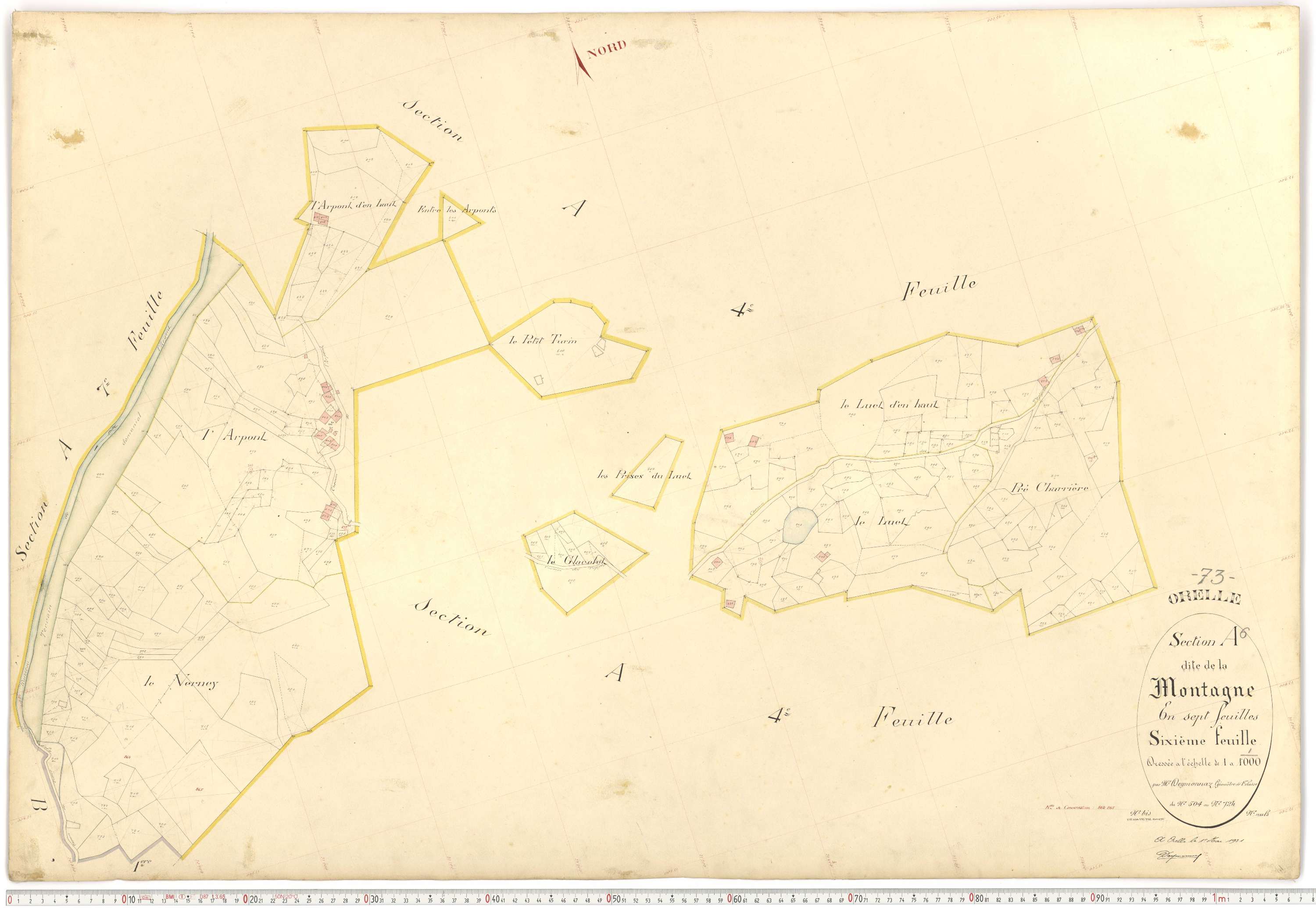 Orelle - Plans cadastraux du premier cadastre français.