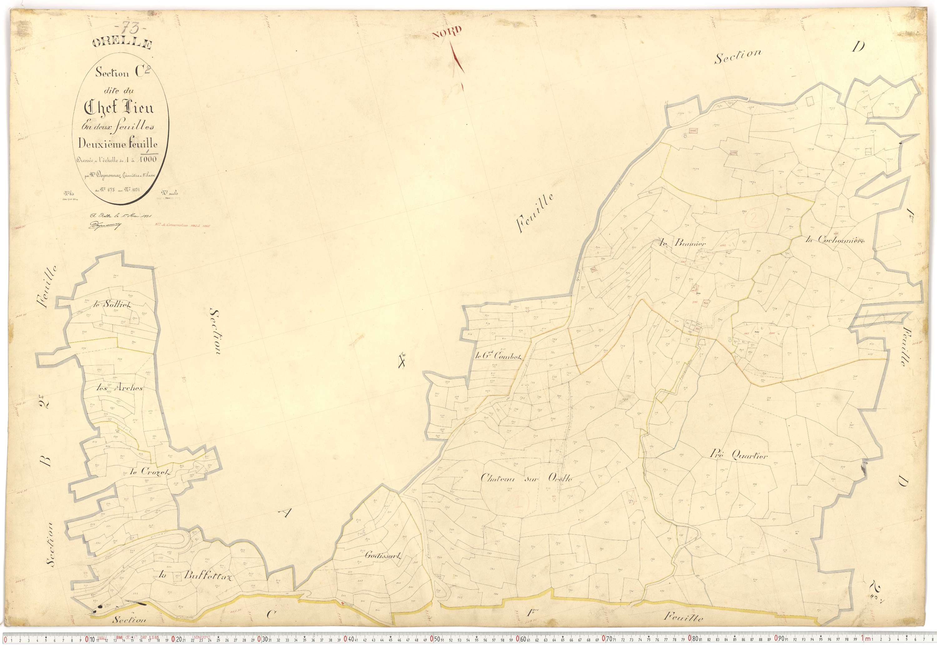 Orelle - Plans cadastraux du premier cadastre français.
