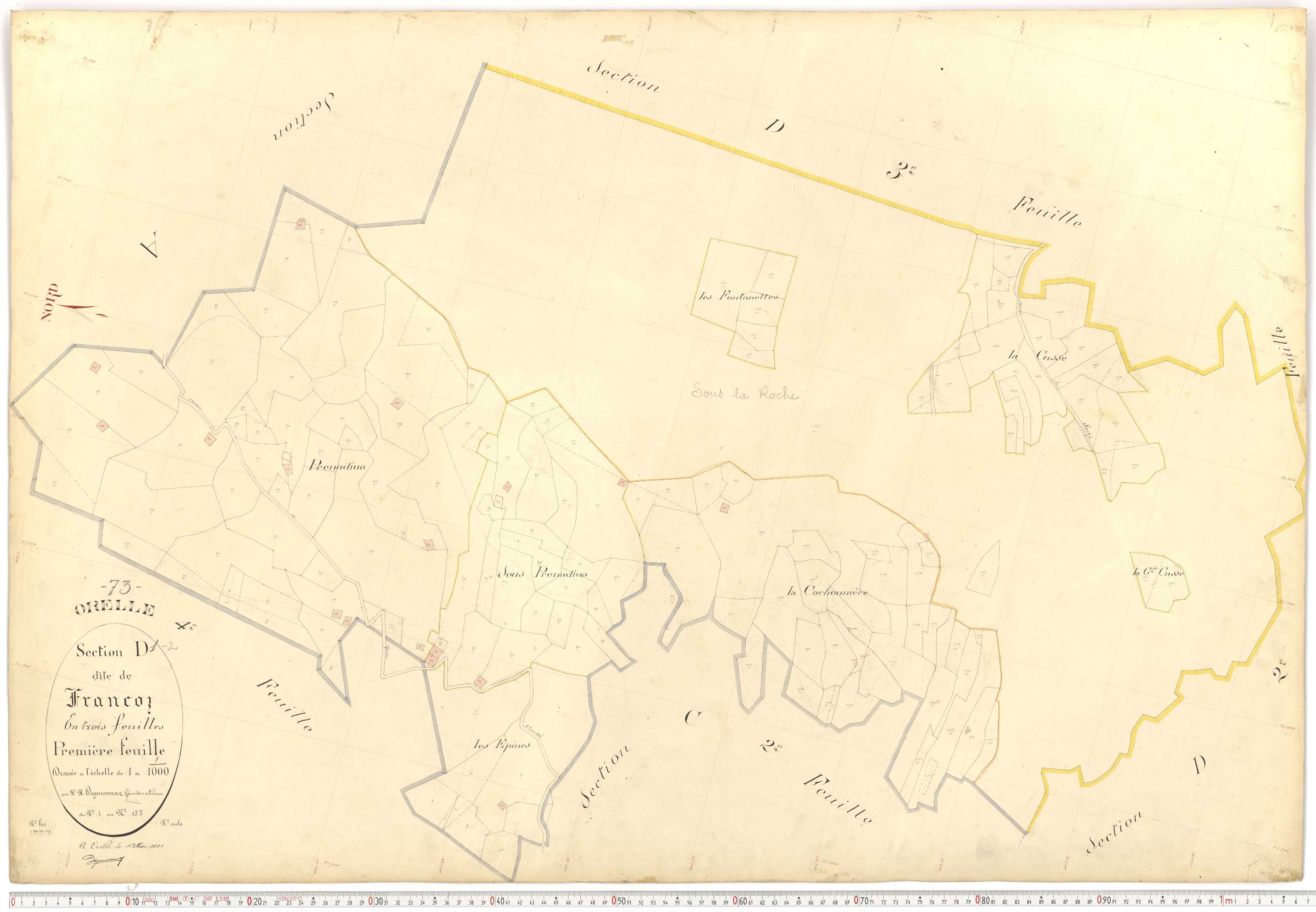 Orelle - Plans cadastraux du premier cadastre français.