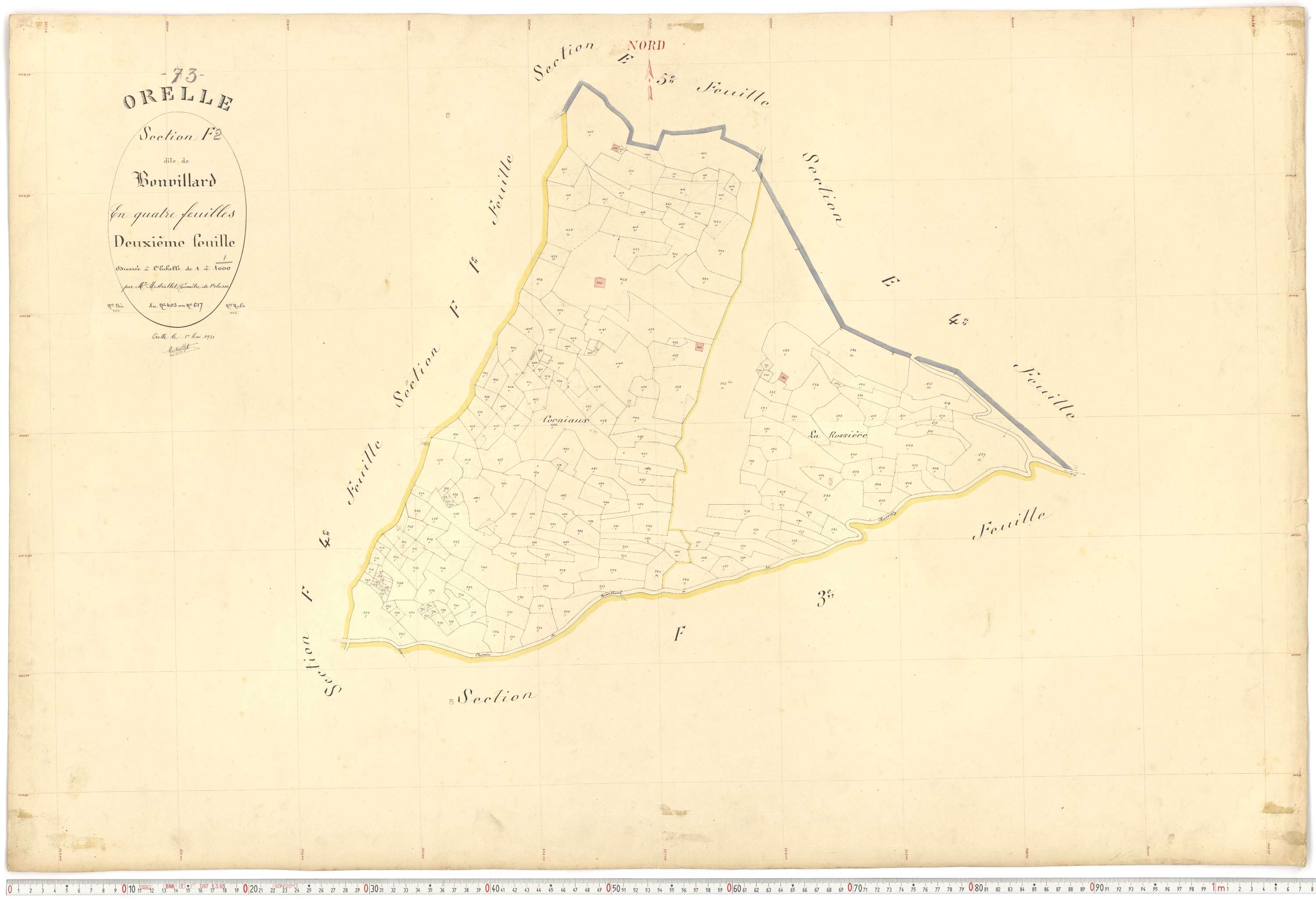 Orelle - Plans cadastraux du premier cadastre français.