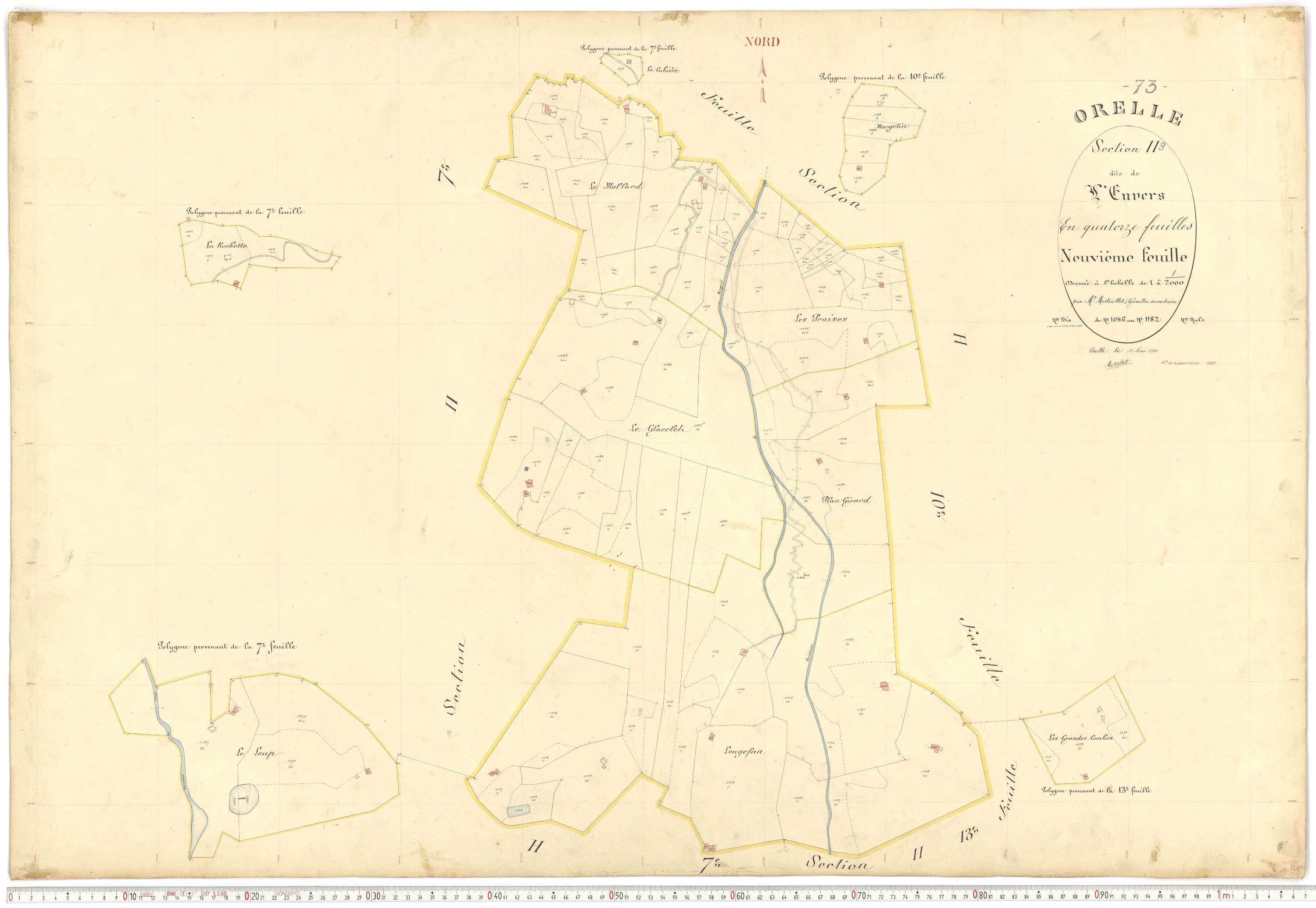 Orelle - Plans cadastraux du premier cadastre français.