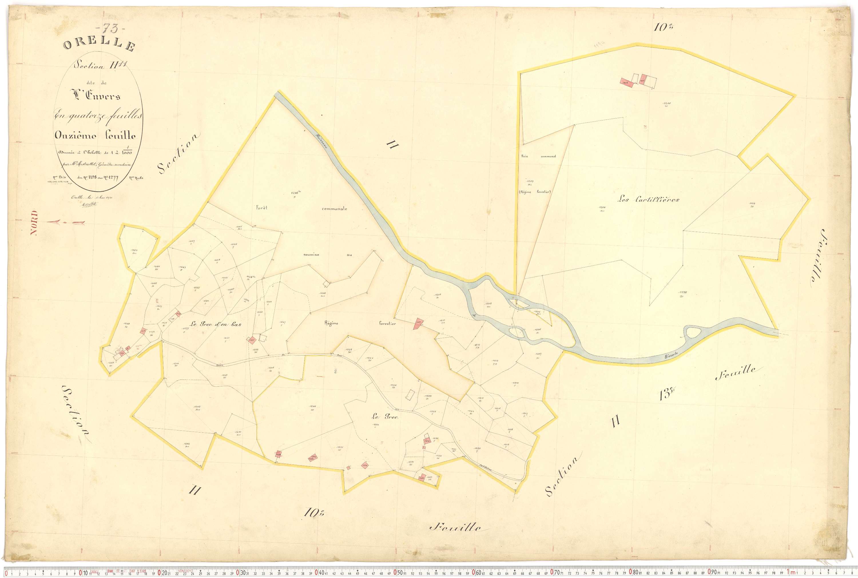 Orelle - Plans cadastraux du premier cadastre français.