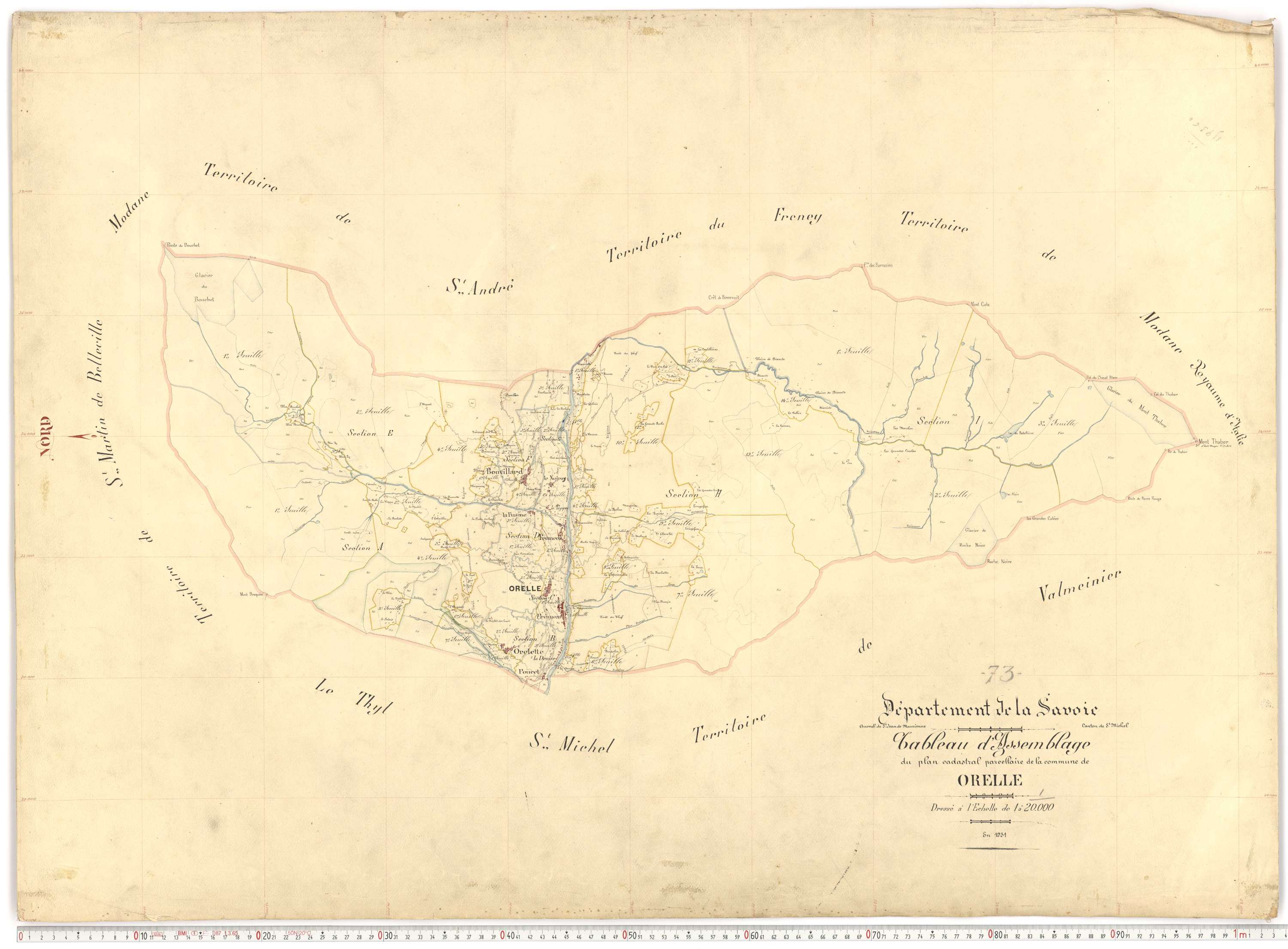 Orelle - Plans cadastraux du premier cadastre français.