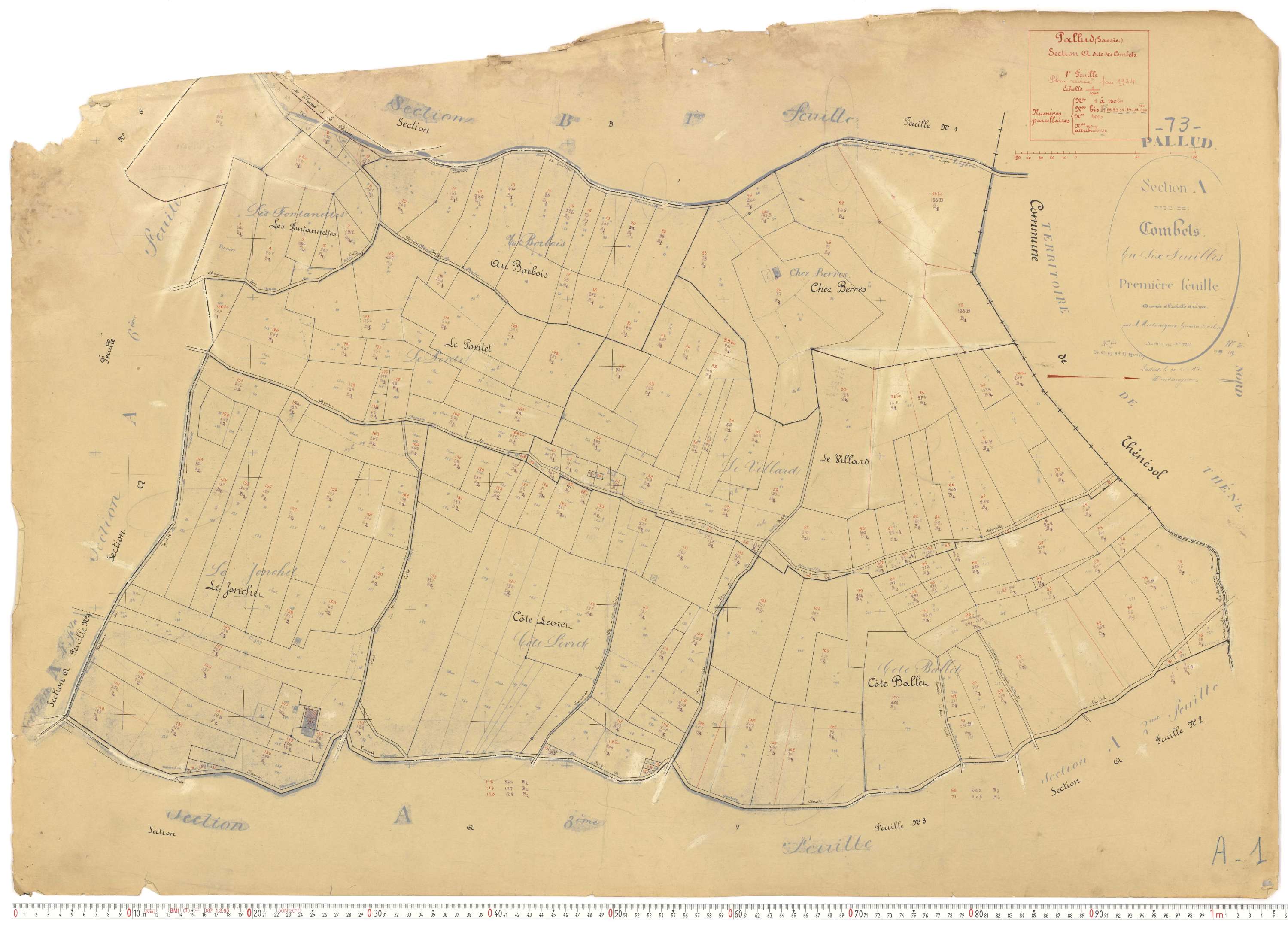 Pallud - Plans cadastraux du cadastre rénové.