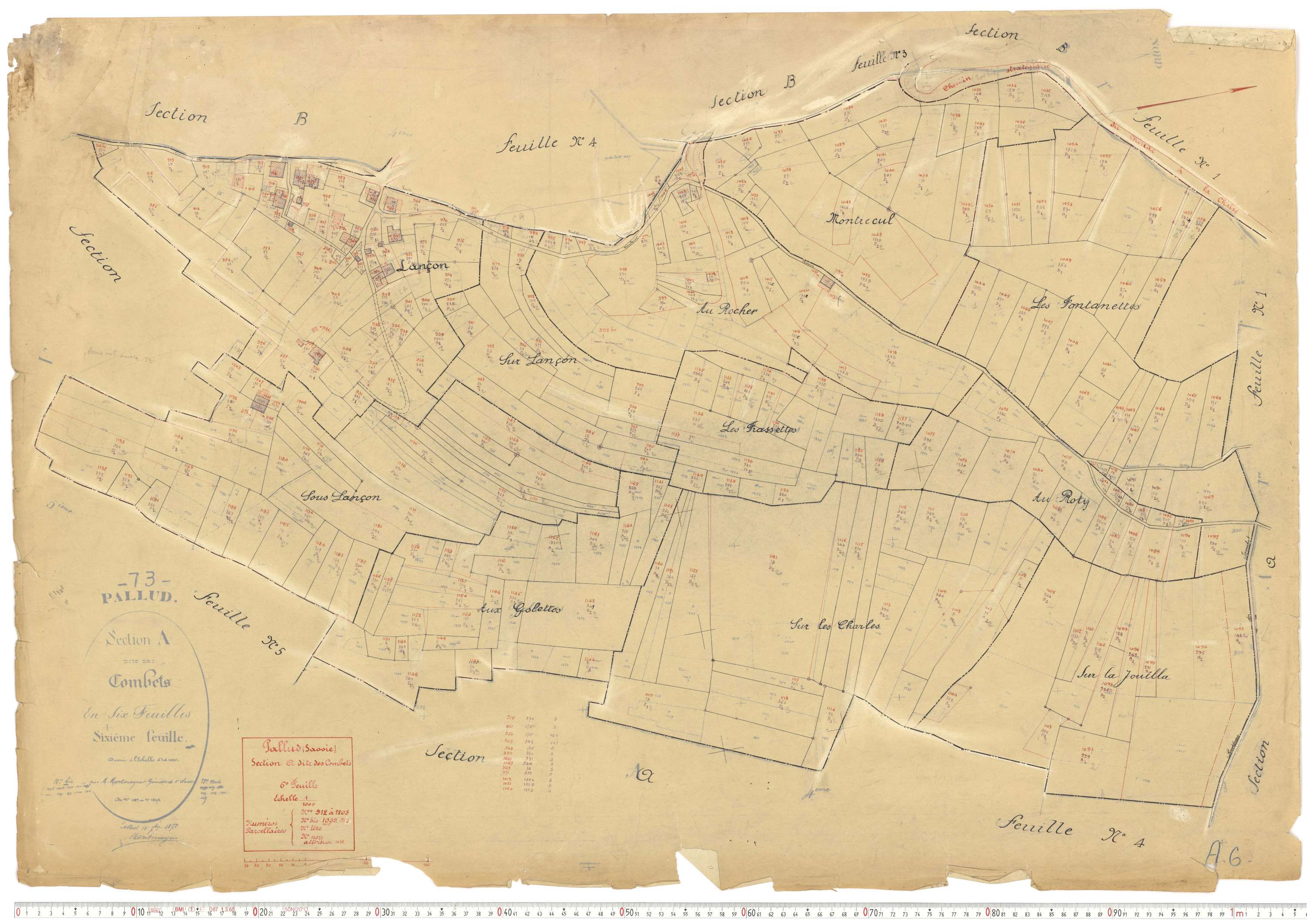 Pallud - Plans cadastraux du cadastre rénové.